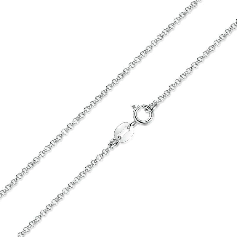 925 Sterling Silver S925+Plated Platinum Necklace 45cm for Women