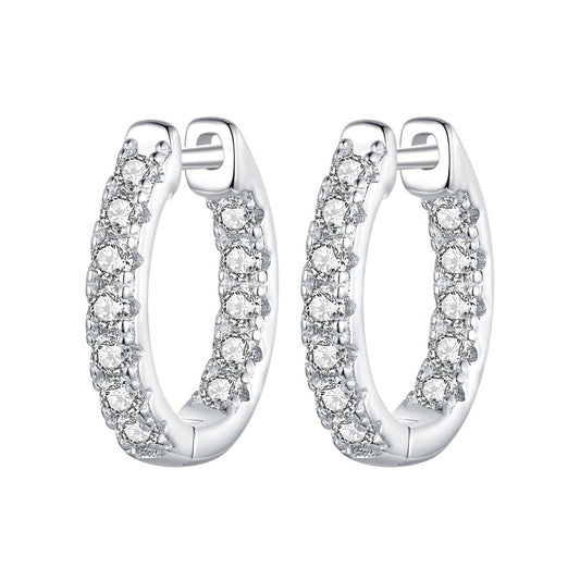 925 Sterling Silver 0.023 Carat Moissanite Earrings for Women