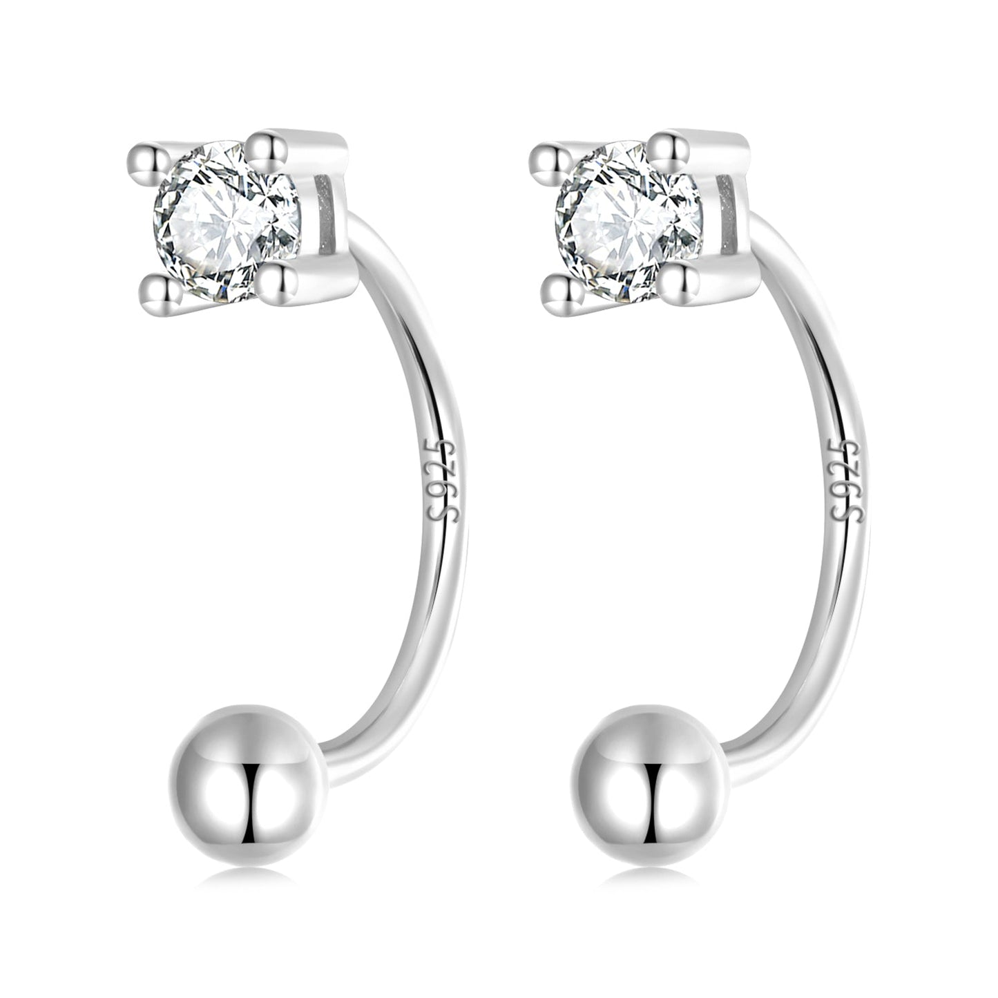 925 Sterling Silver Earrings for Women with CZ in Pavé Setting