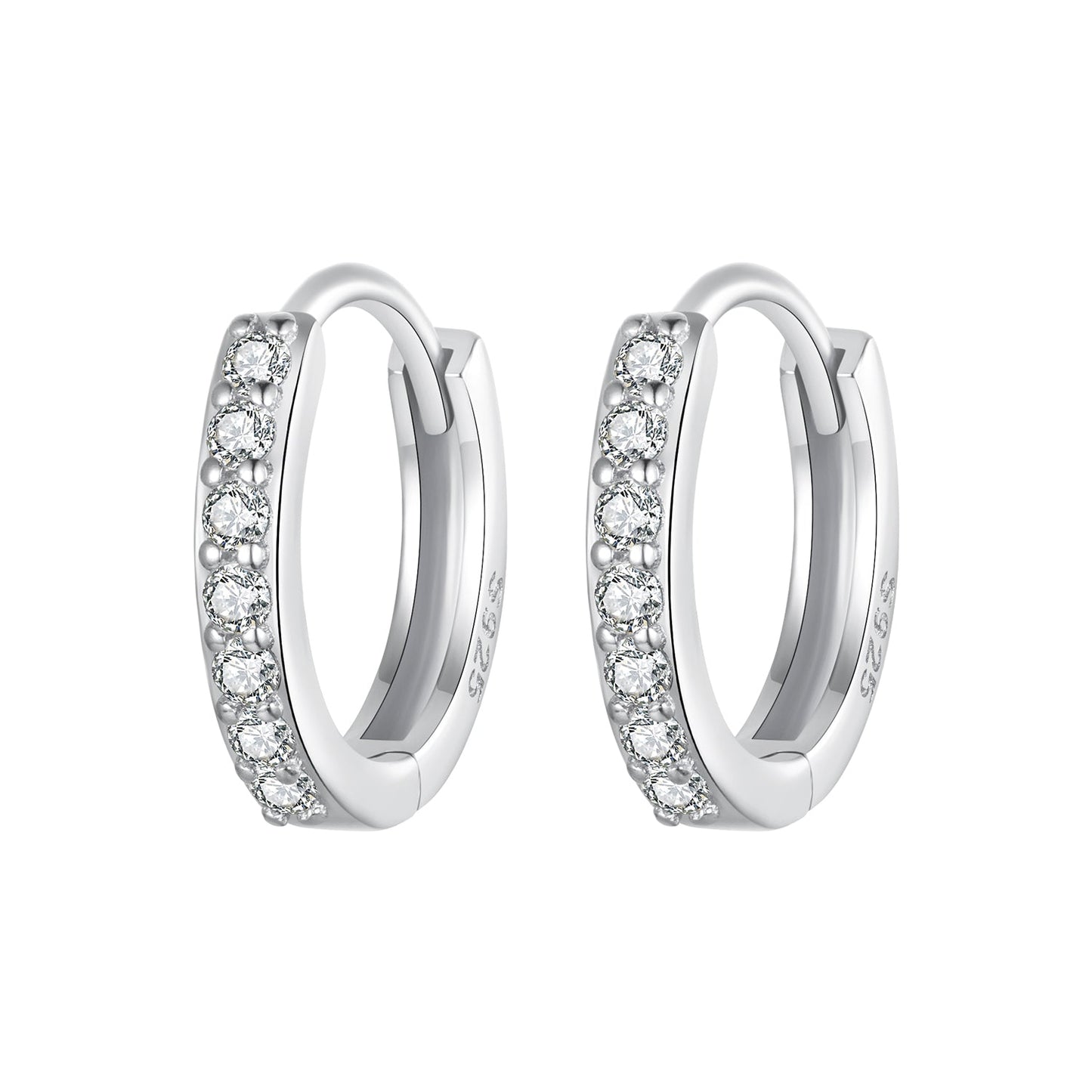 925 Sterling Silver Pavé Setting Gold Plated Earrings for Women