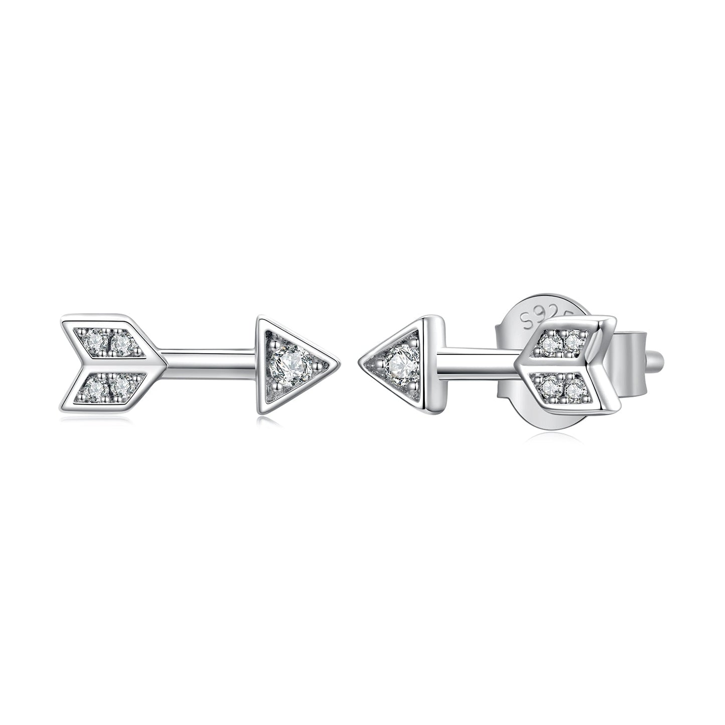 925 Sterling Silver 0.08ct and 0.12ct Moissanite Earrings in White Gold for Women