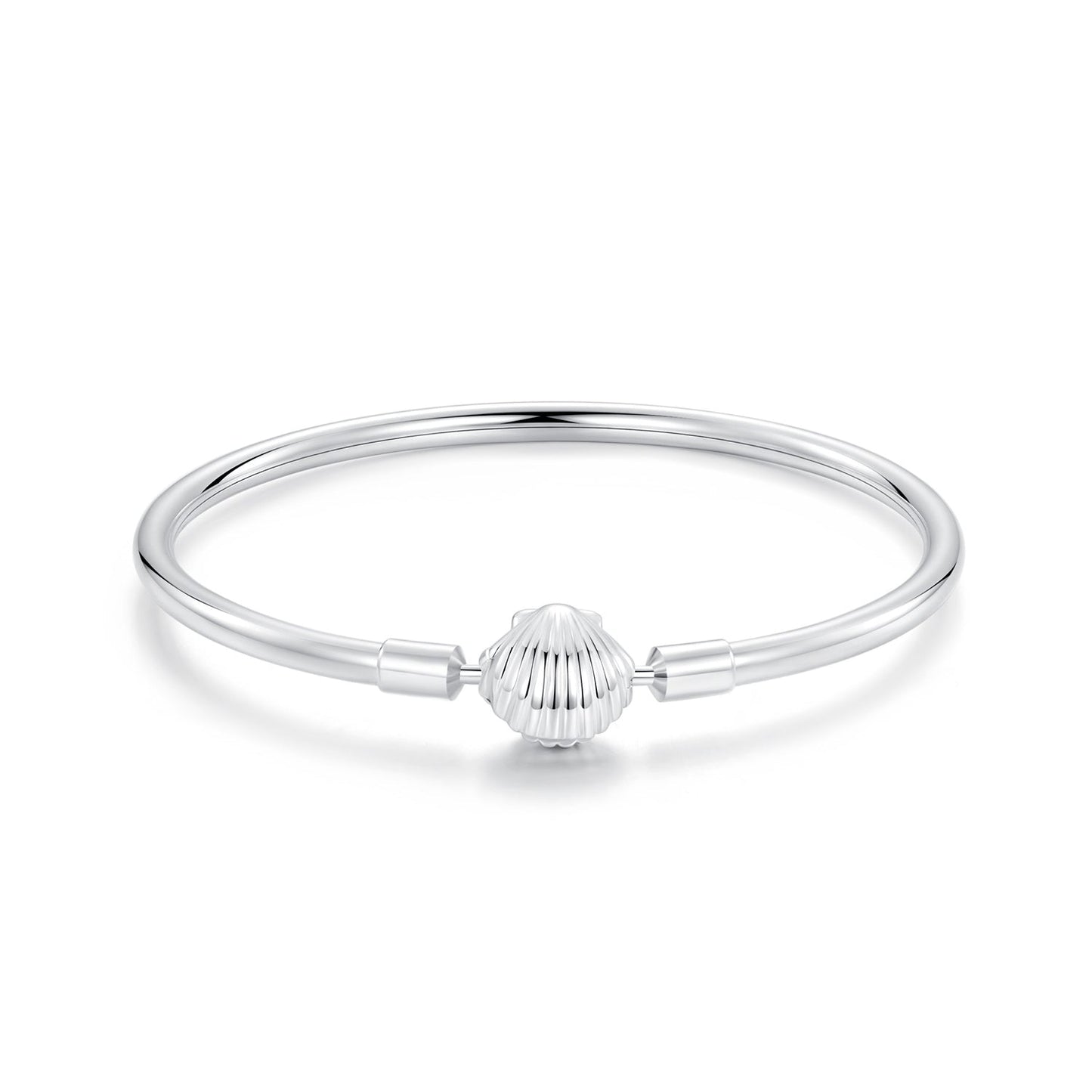 925 Sterling Silver White Gold Plated Bracelet 17.0 cm Inner Diameter 55mm for Women