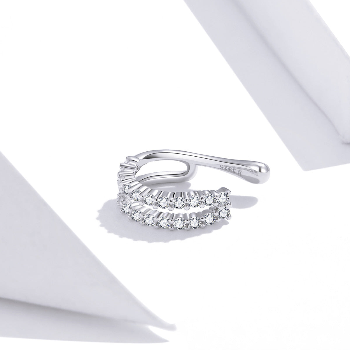925 Sterling Silver Plated Platinum CZ Earrings