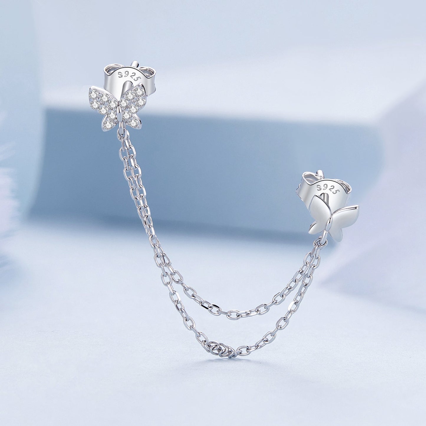S925 Sterling Silver 40mm Pavé CZ Earrings