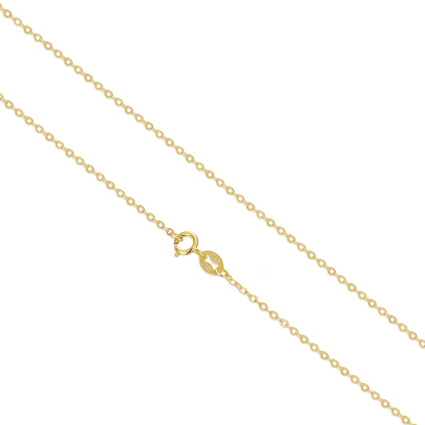 925 Sterling Silver + Plated White Gold Necklace 40cm for Women
