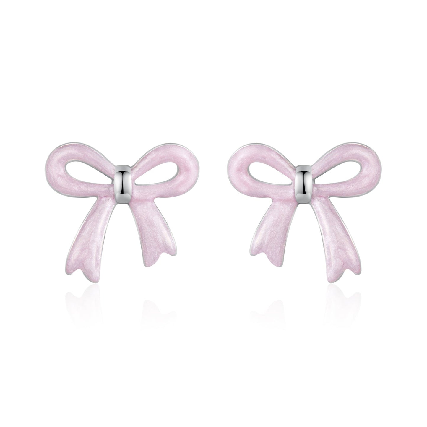 925 Sterling Silver Earrings with Enamel Process and White Gold Plating