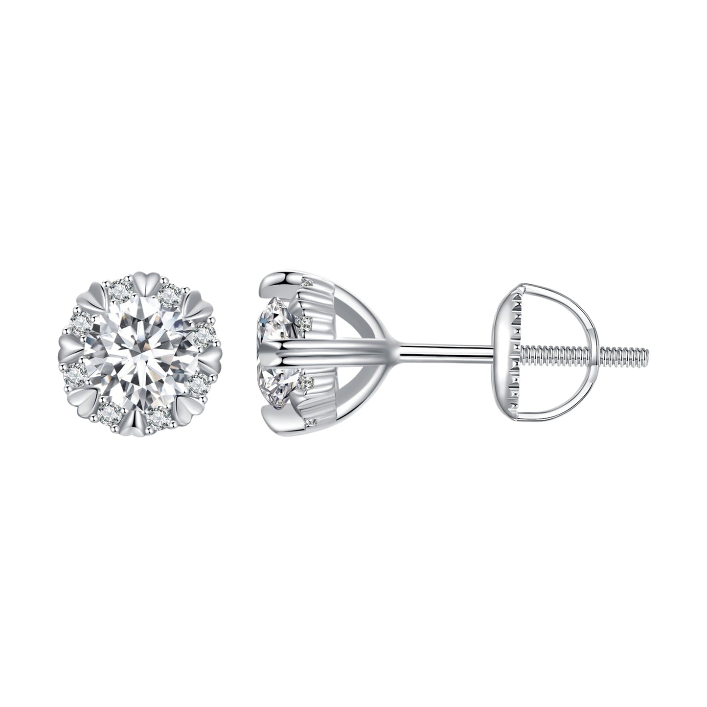 925 Sterling Silver Moissanite 0.50 Carat Earrings for Women