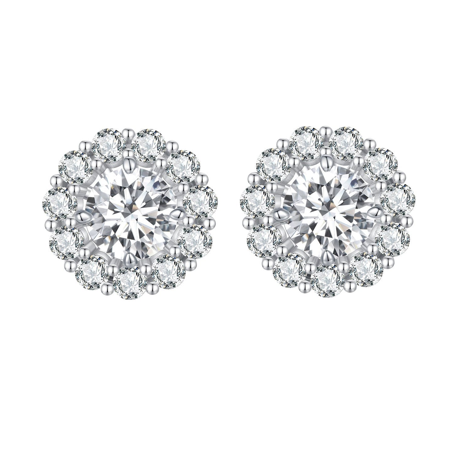 925 Sterling Silver 0.5 Carat Moissanite Earrings for Women
