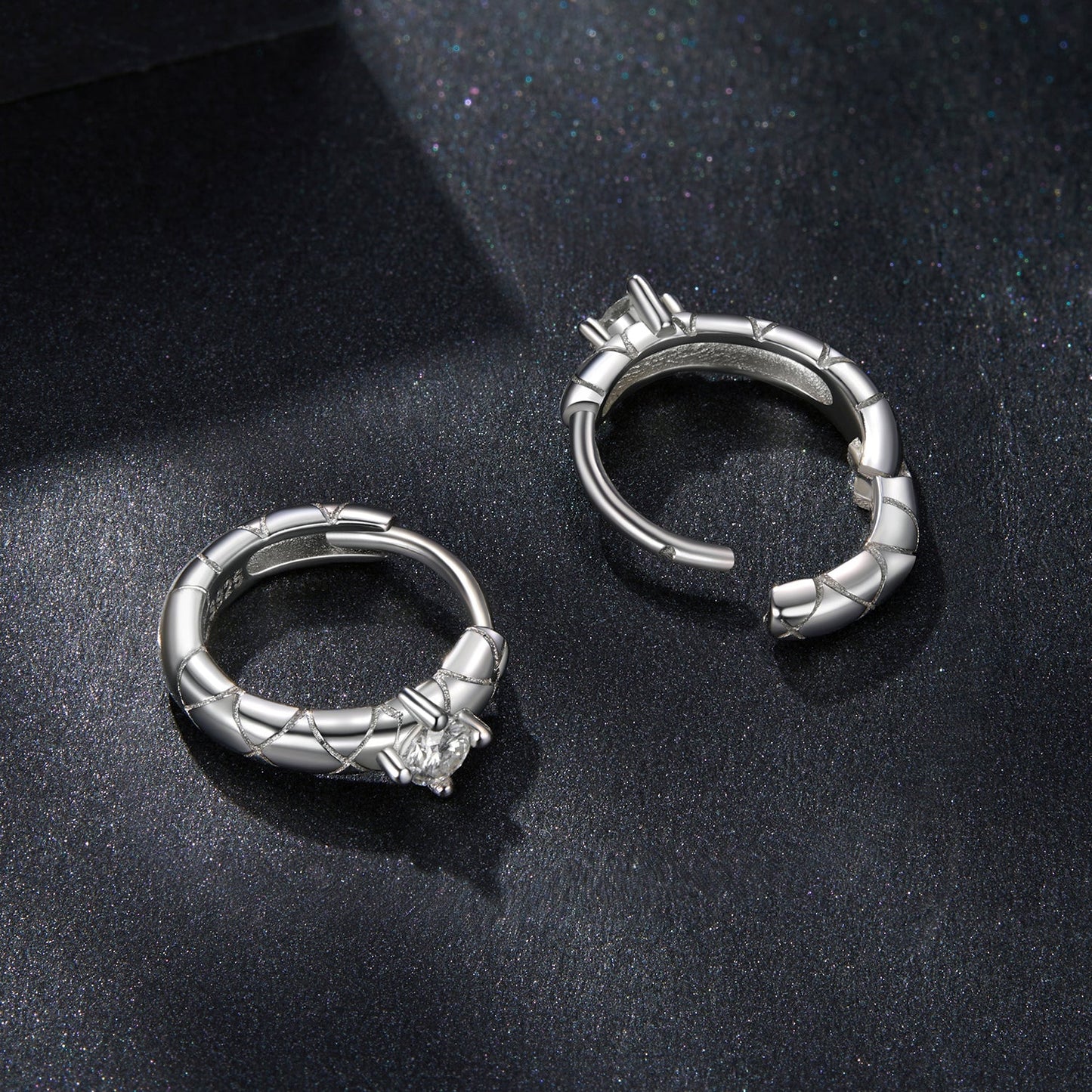 925 Sterling Silver Moissanite Earrings 1.3cm for Women
