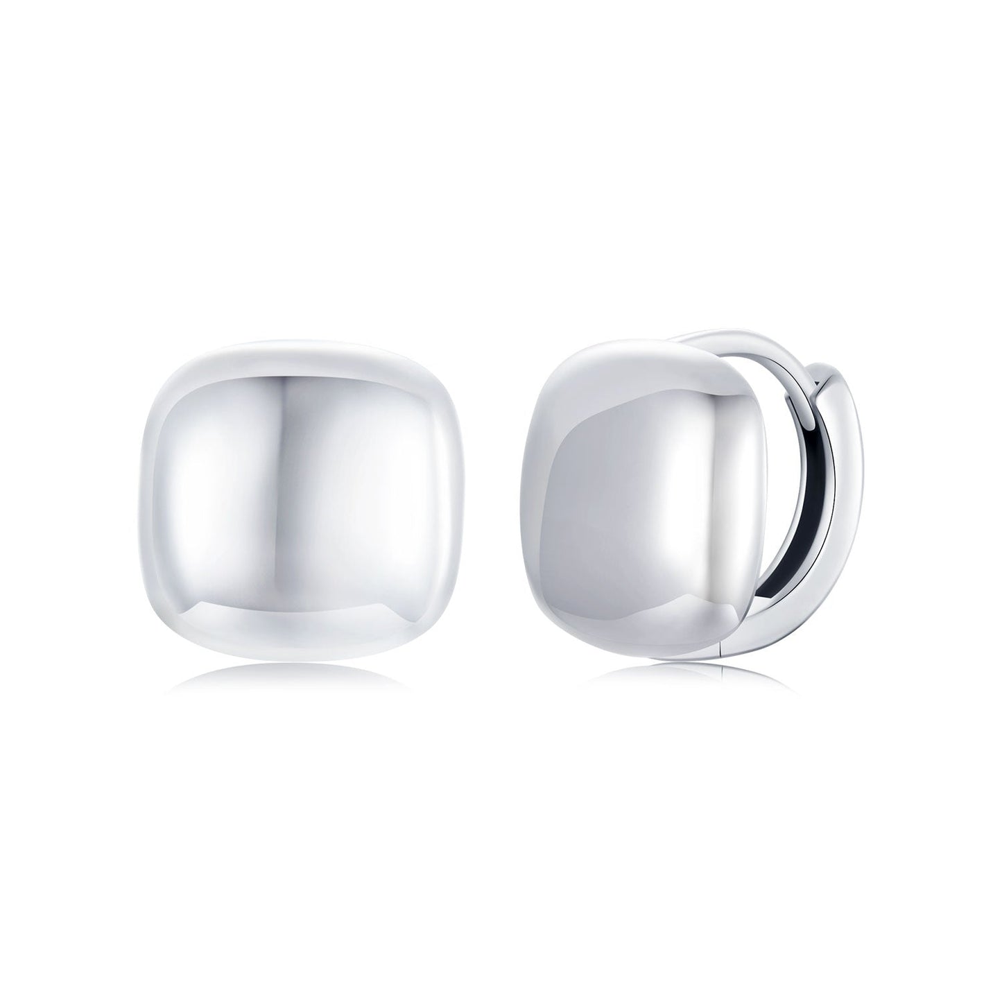 925 Sterling Silver Plated White Gold 10mm Earrings for Women