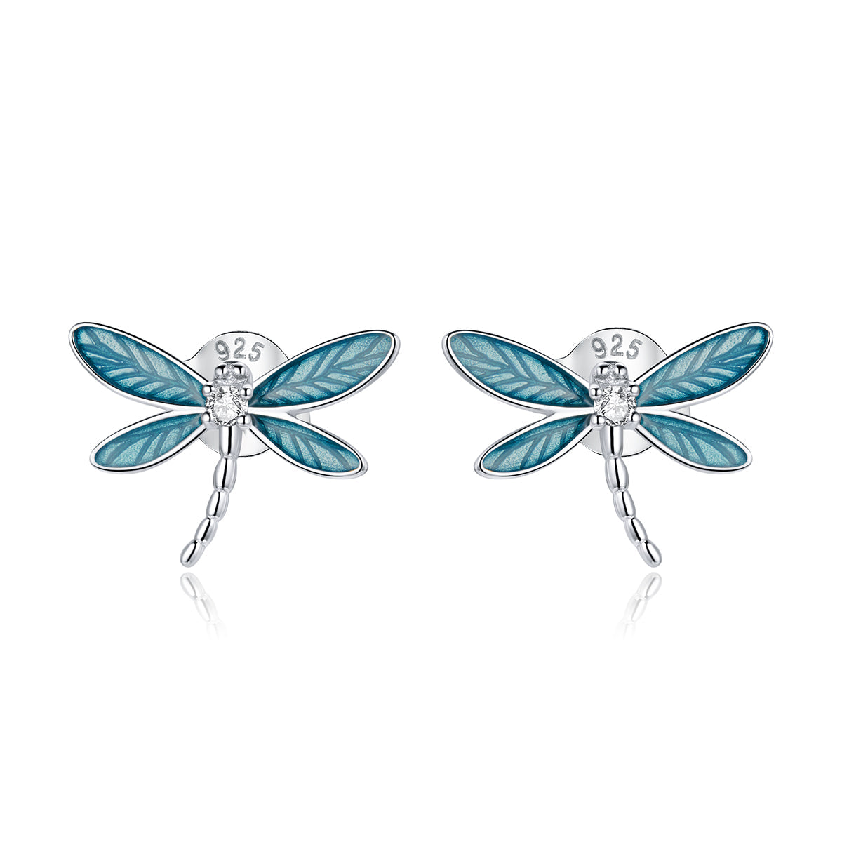 925 Sterling Silver & Platinum Plated Pavé Setting CZ Earrings