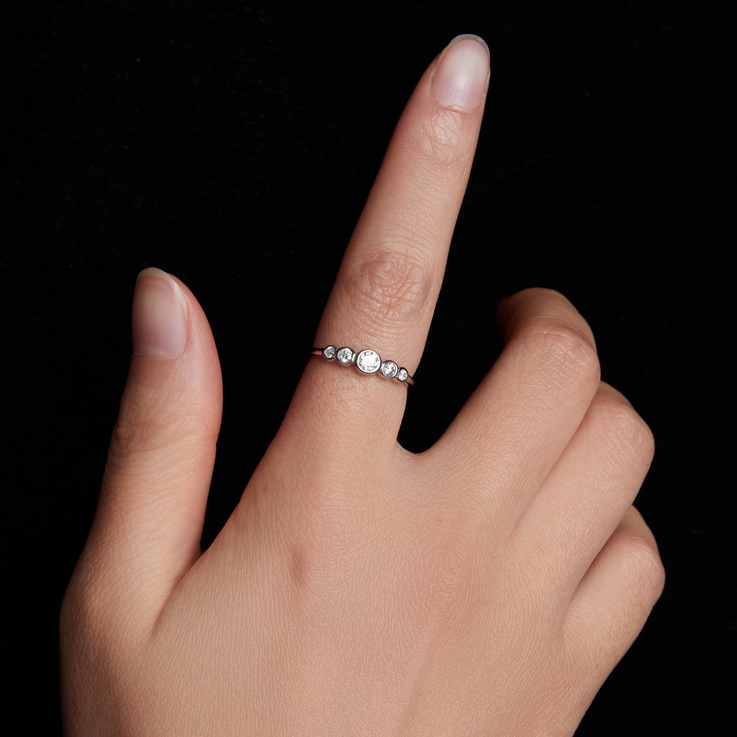 925 Sterling Silver Moissanite Ring Size 6, 0.20ct, Plated White Gold for Women