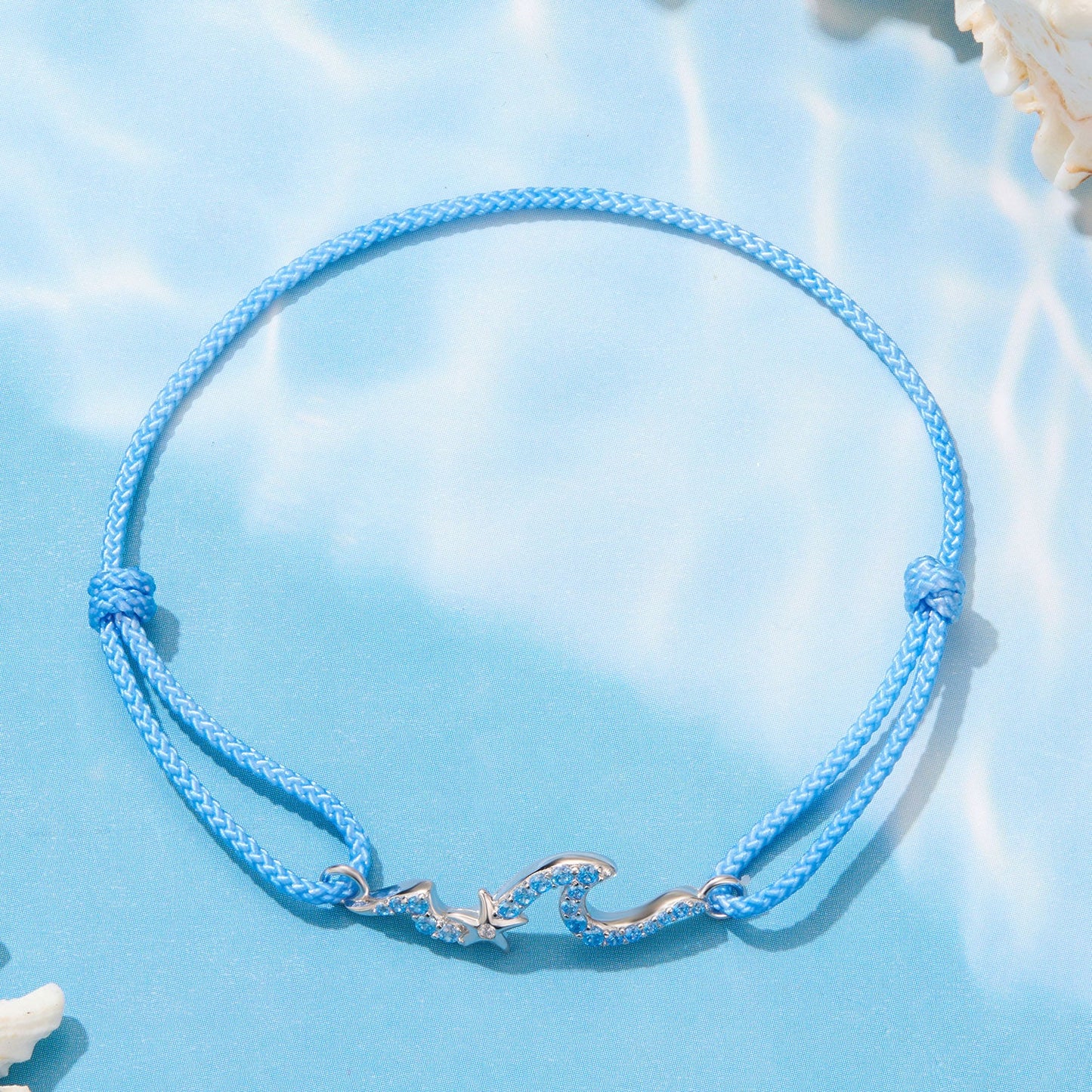 925 Sterling Silver Adjustable White Gold Bracelet with CZ Pendants for Women