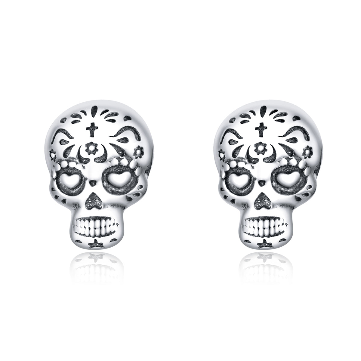 S925 Oxidized Silver Earrings Size 1*0.7cm for Women