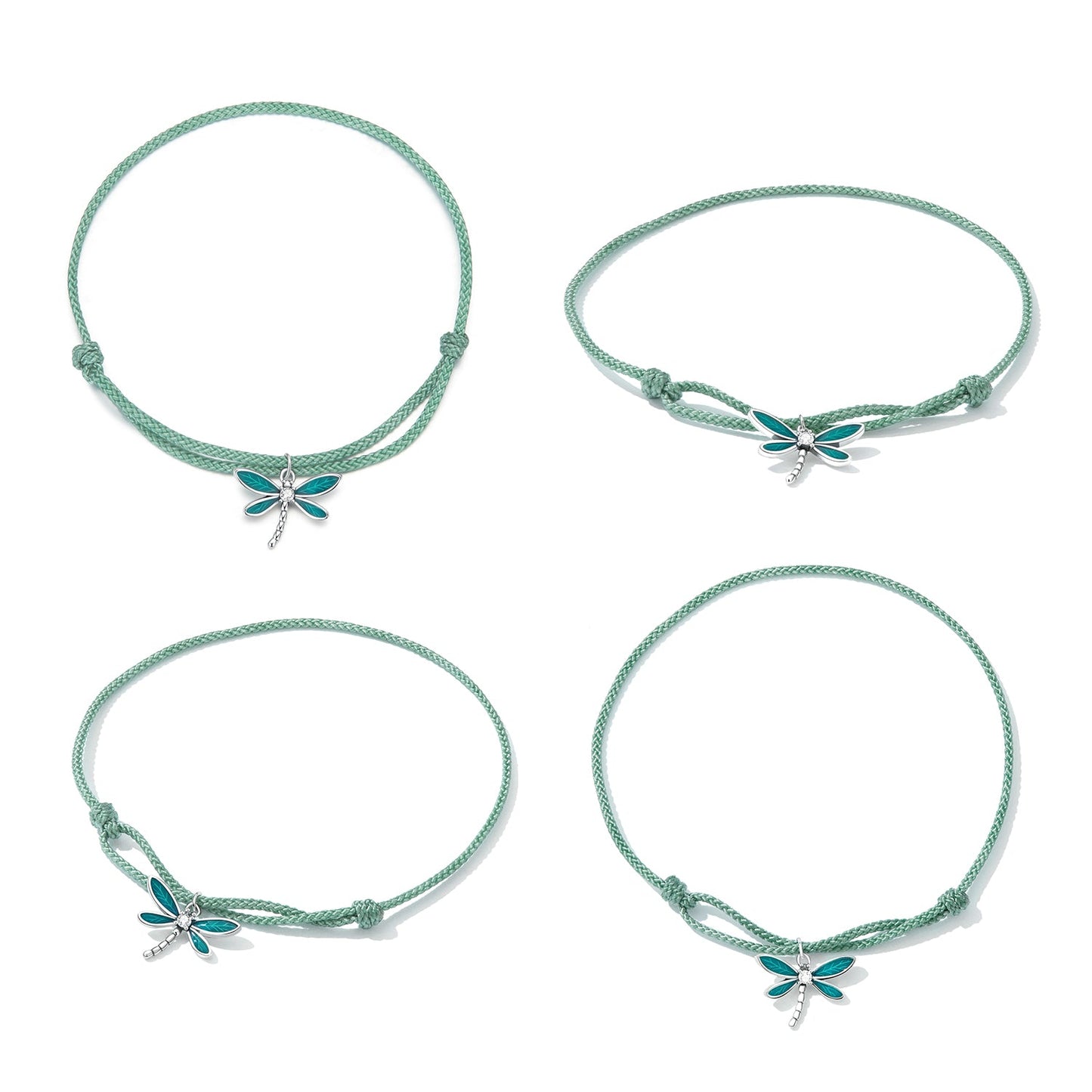 925 Sterling Silver Adjustable Bracelet with CZ and Enamel in Oxidized Finish for Women