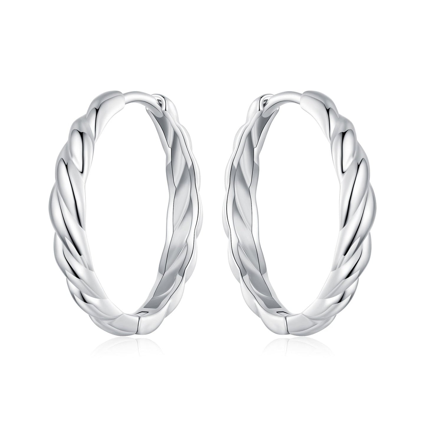 925 Sterling Silver Plated White Gold Earrings for Women - Size 11*3mm