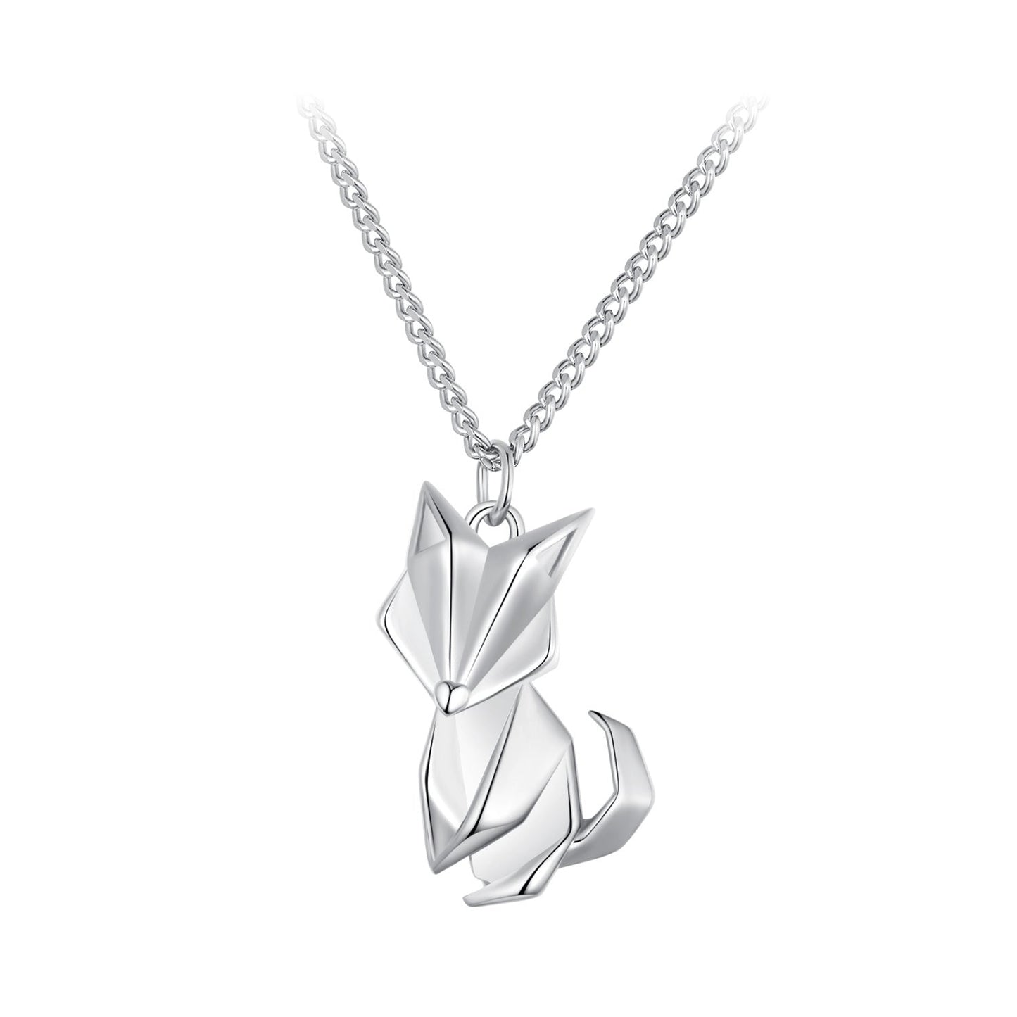 925 Sterling Silver 16mm x 10mm Platinum Plated Necklace for Unisex