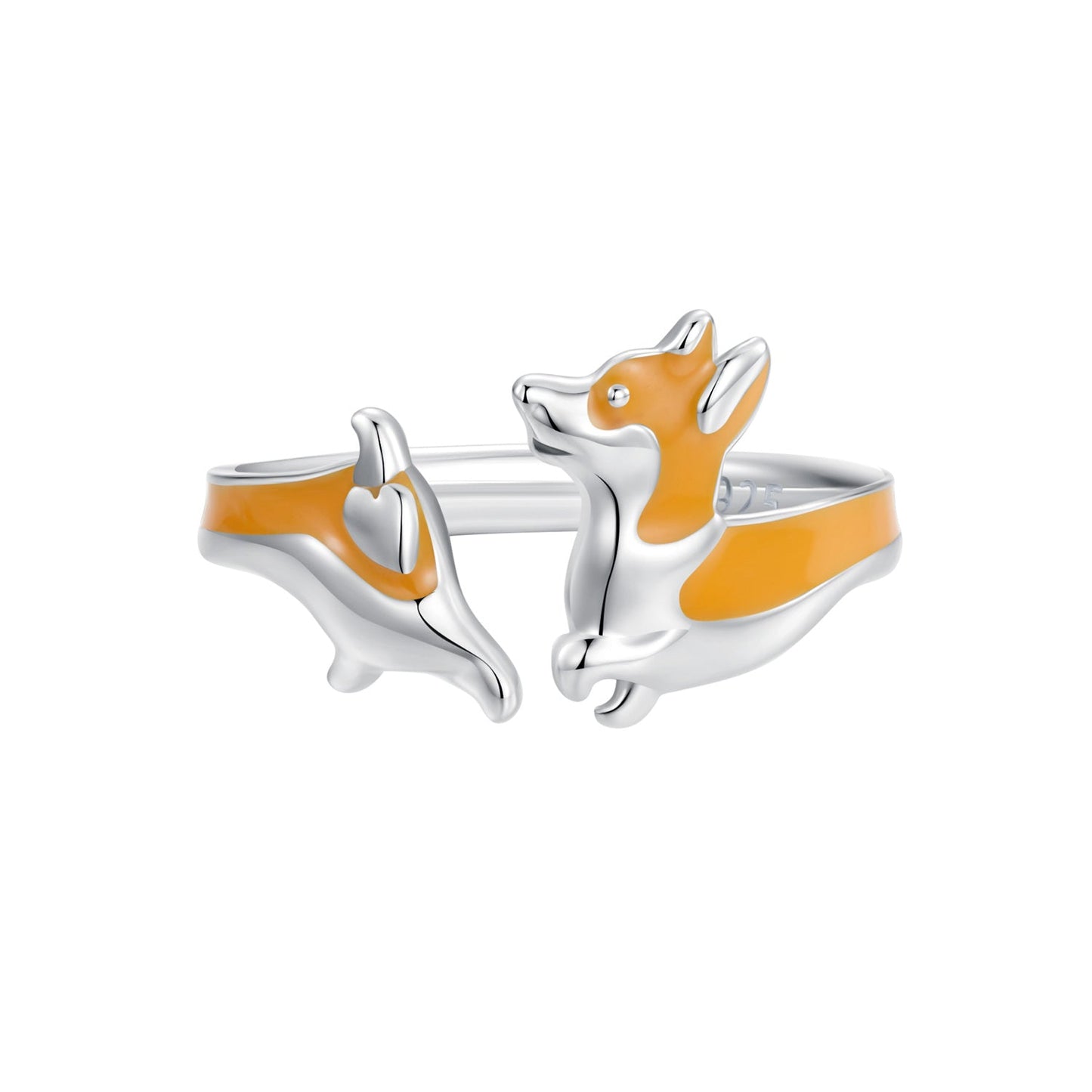 925 Sterling Silver Enamel Plated White Gold 2.6mm Ring