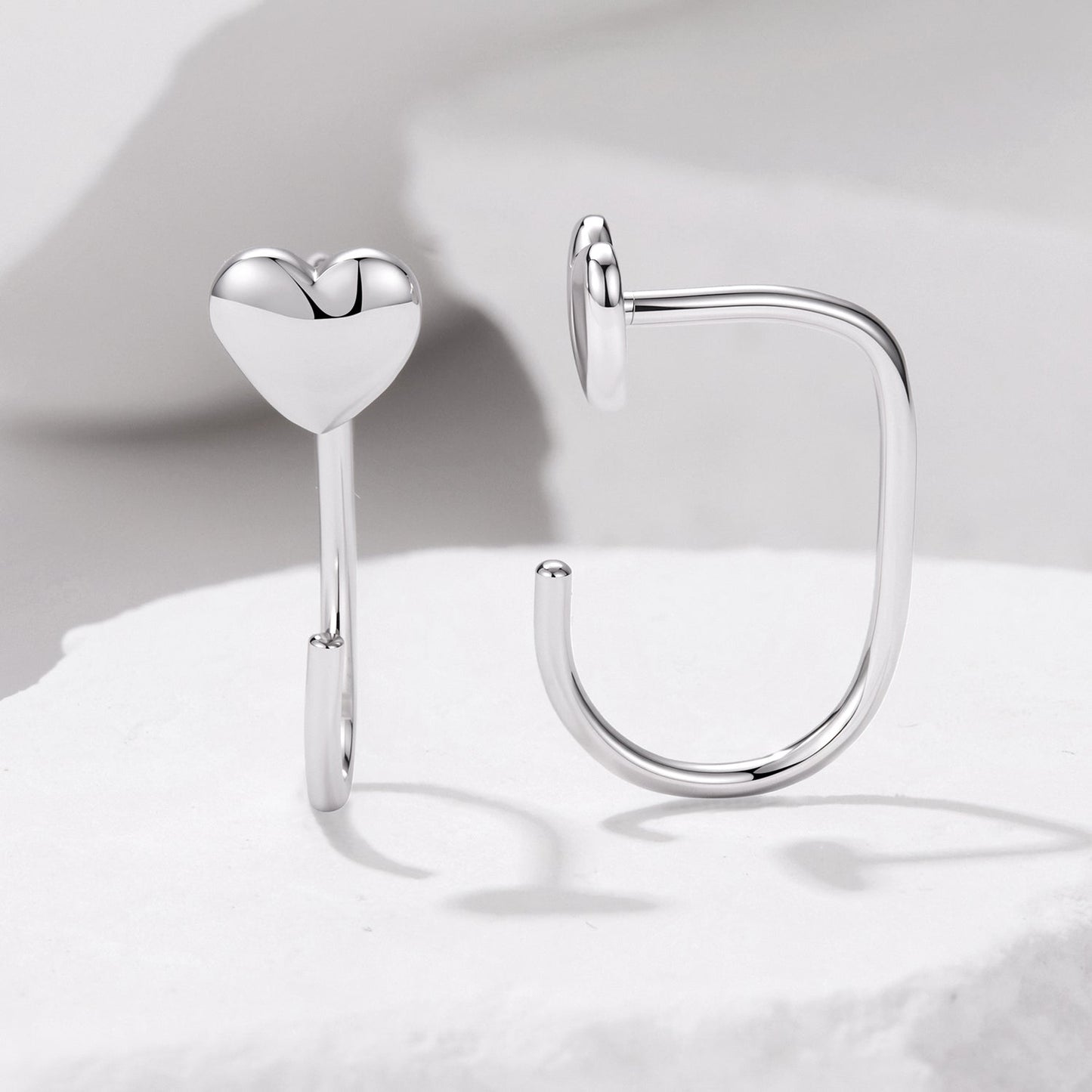 925 Silver White Gold Plated 1.4cm Brass Earrings for Women