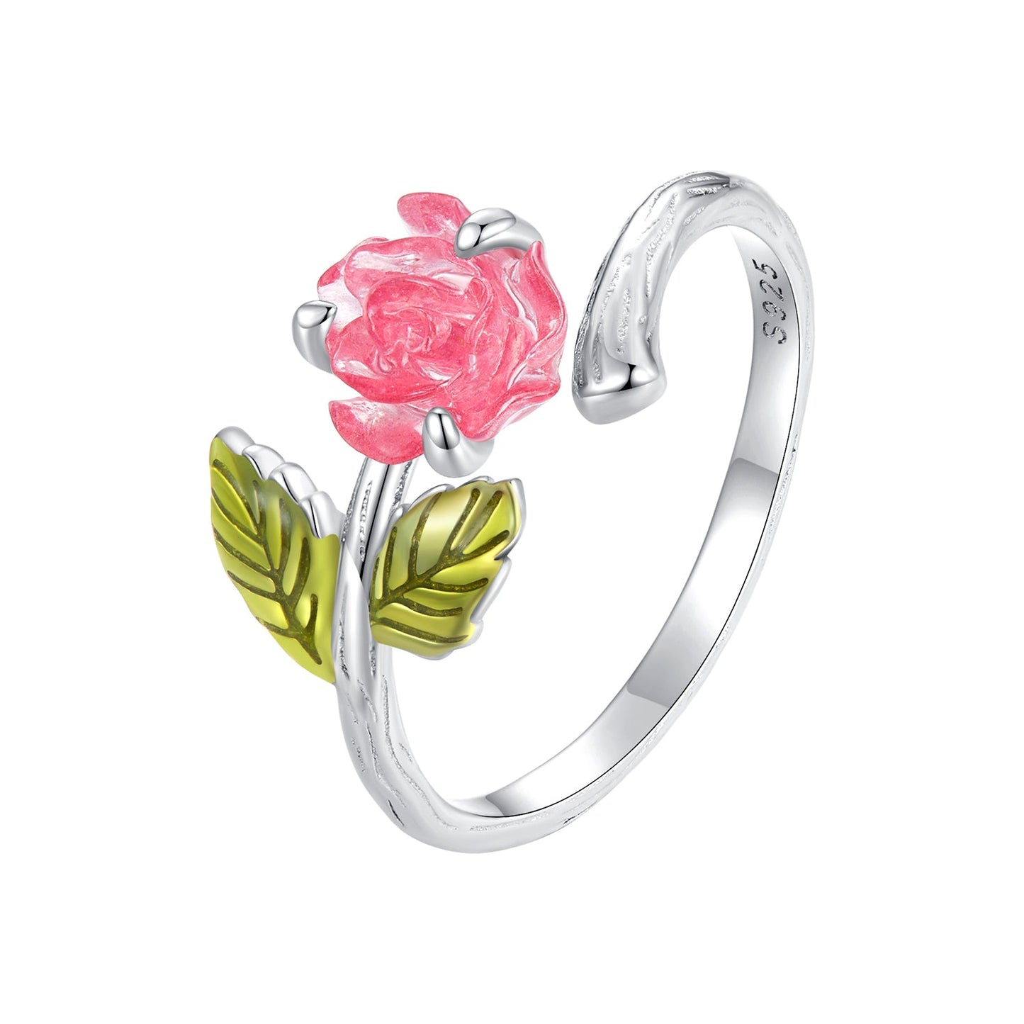 925 Sterling Silver Enamel Resin Ring 1.7mm Width