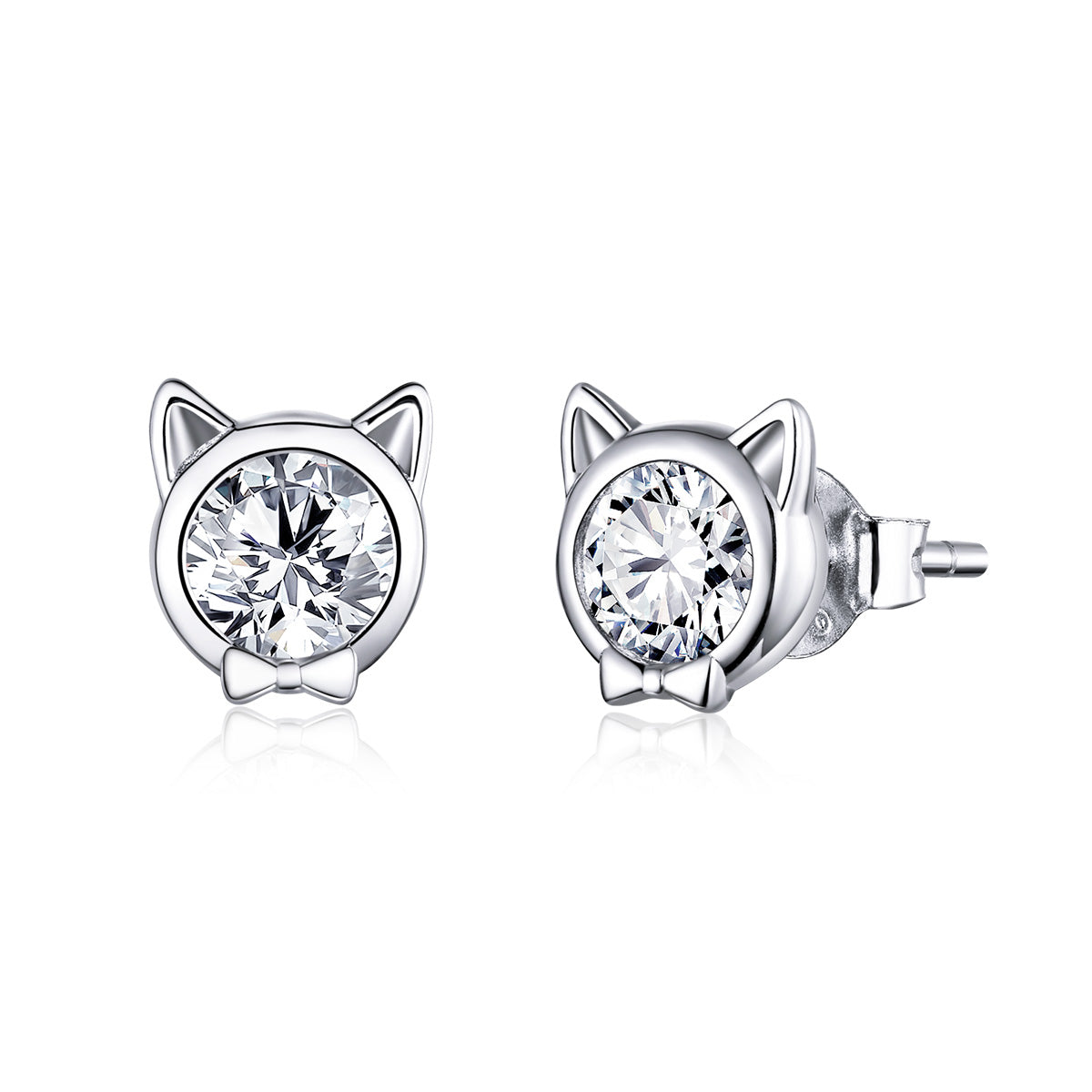 925 Sterling Silver Plated Platinum CZ Earrings for Women