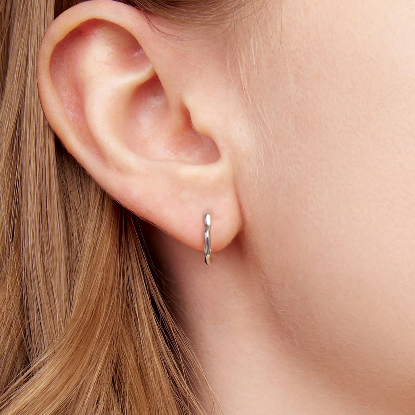 925 Sterling Silver Earrings with Oxidized Finish - 1.4x0.2cm for Women