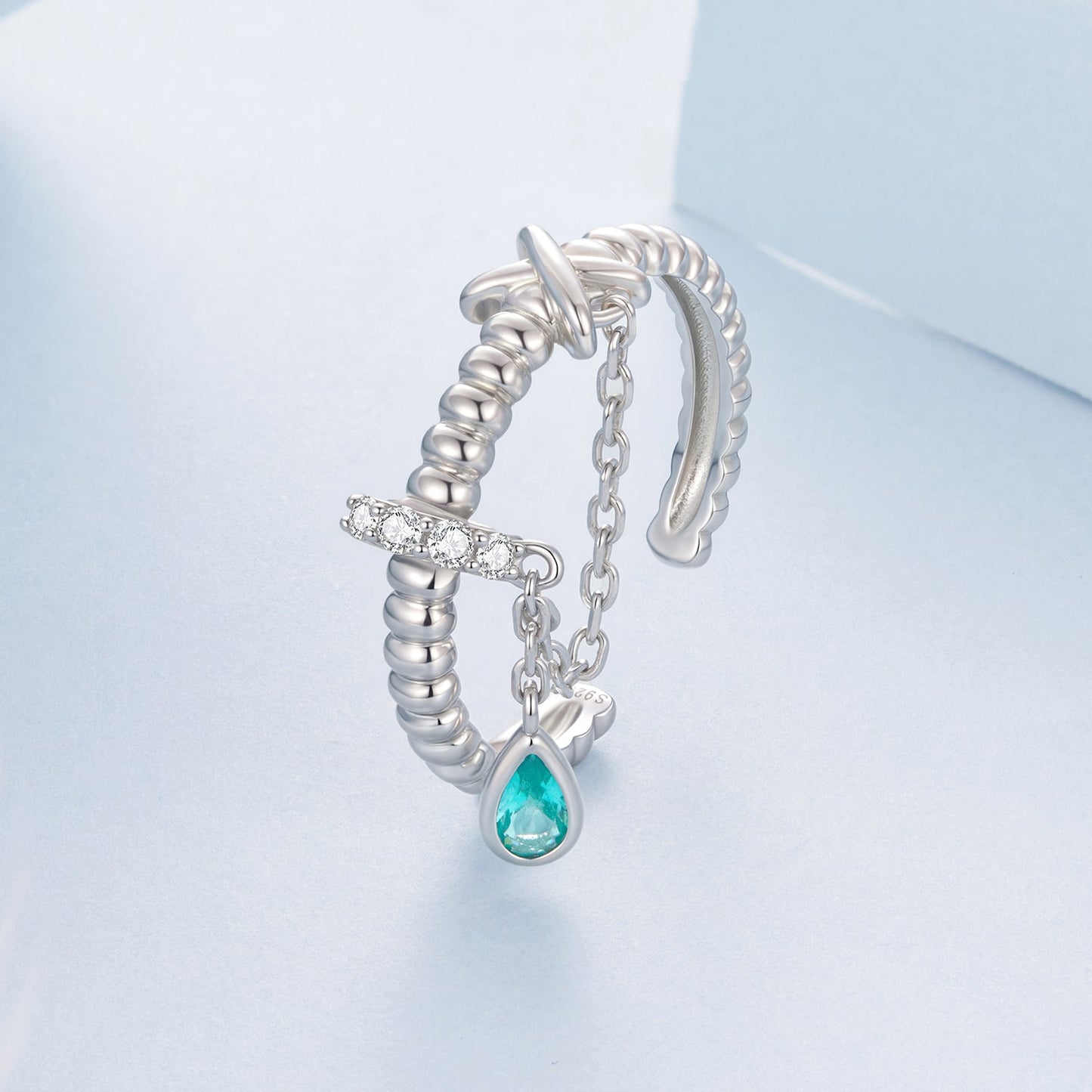 925 Sterling Silver Ring with Pavé Setting and CZ for Women