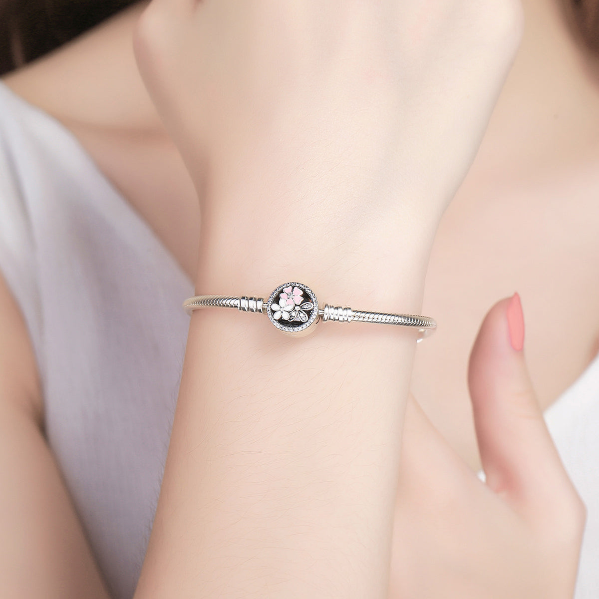 925 Sterling Silver Bracelet 18CM for Women