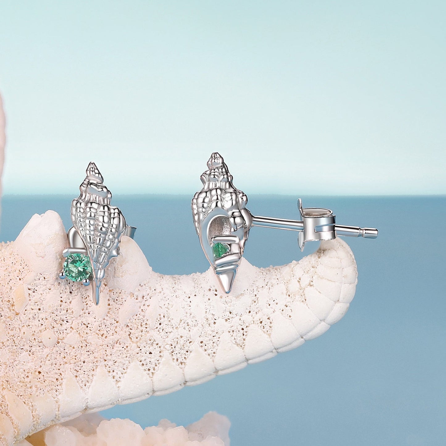 925 Sterling Silver Earrings with Transparent Glass, 5x12mm for Women