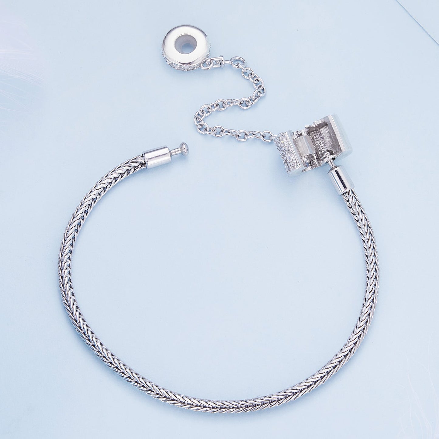 925 Sterling Silver Bracelet 17cm with Pavé Setting CZ for Women