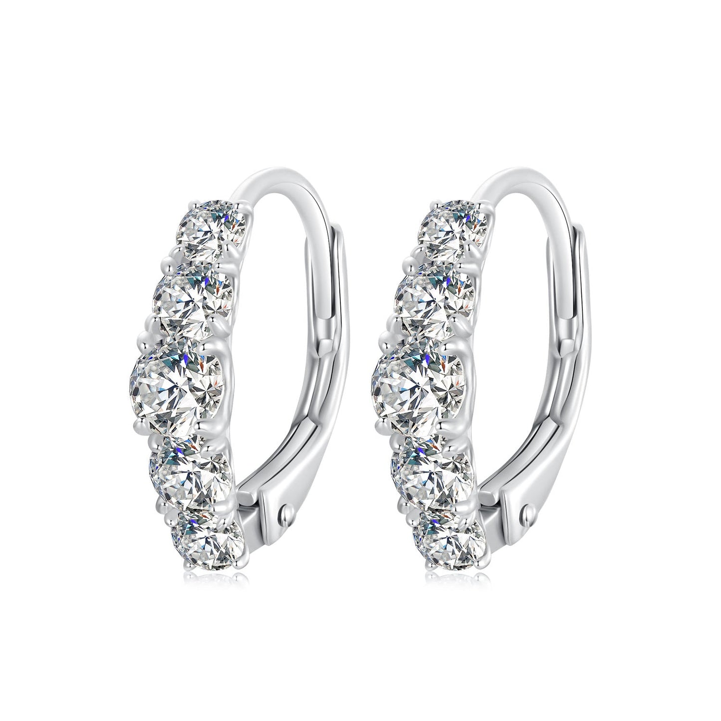 925 Sterling Silver Moissanite Earrings 13*4mm for Women