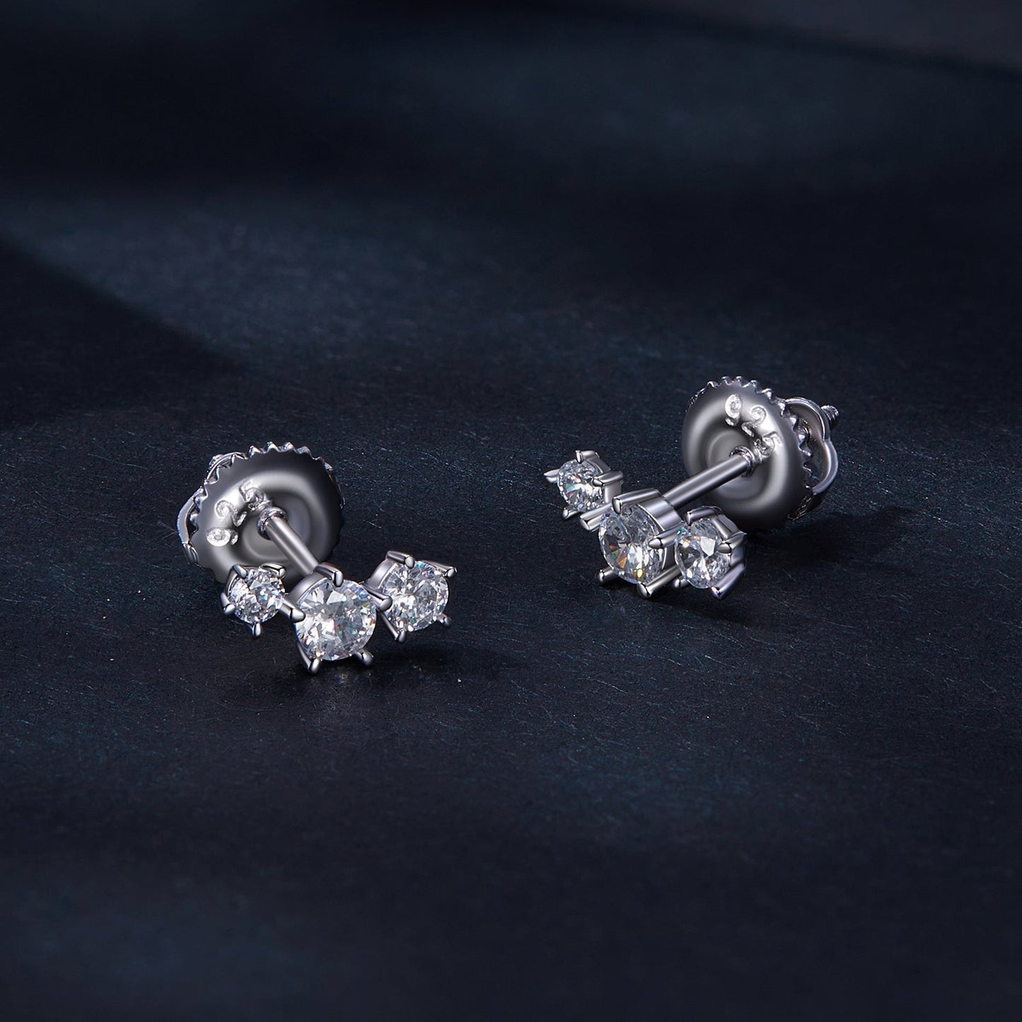 925 Sterling Silver Moissanite 0.01 Carat Earrings Size 4*9mm for Women