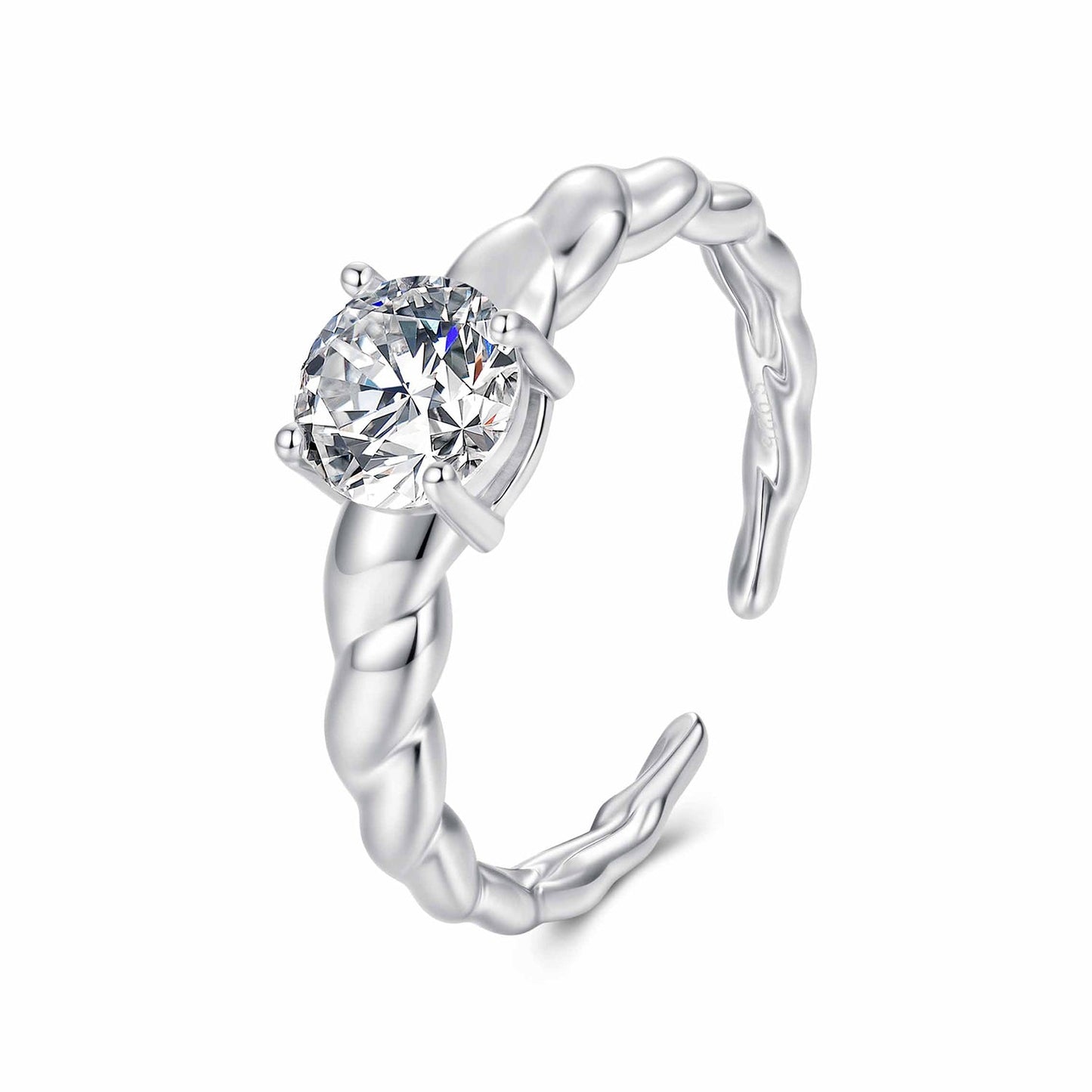 925 Sterling Silver Moissanite 0.65 Carat Ring for Women Size E