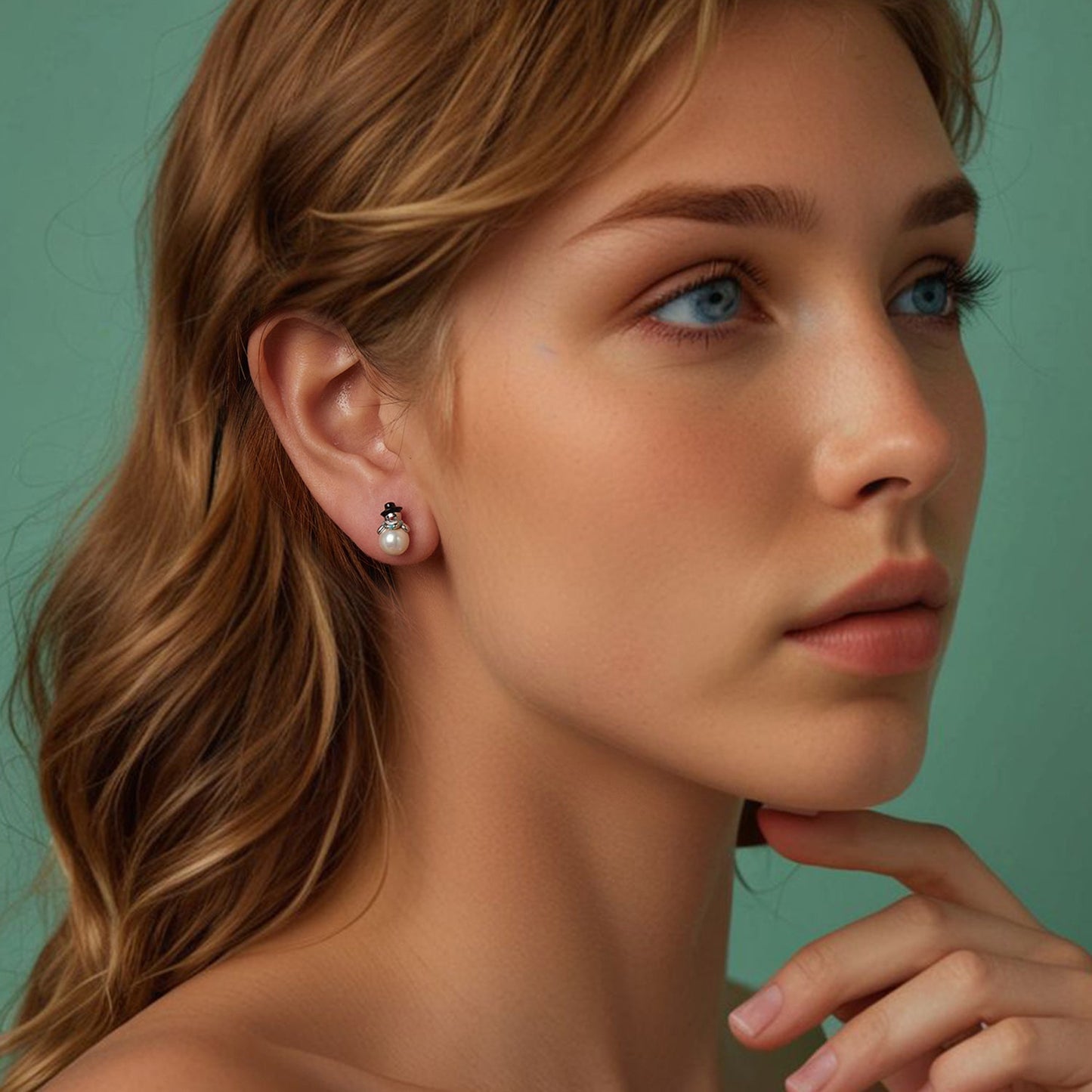 925 Sterling Silver White Gold Plated Quality Shell Pearl Earrings