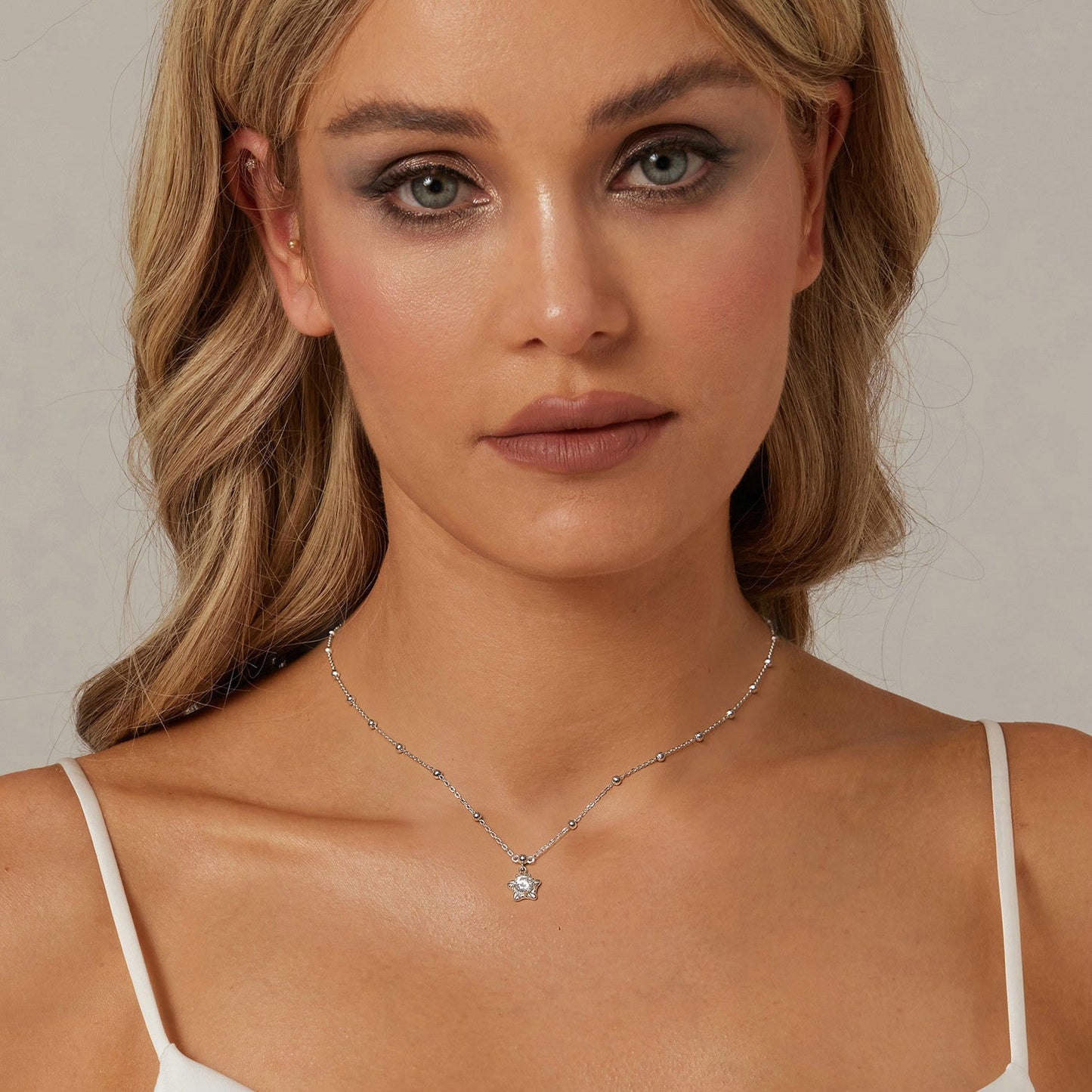 925 Sterling Silver 5mm Moissanite Necklace for Women