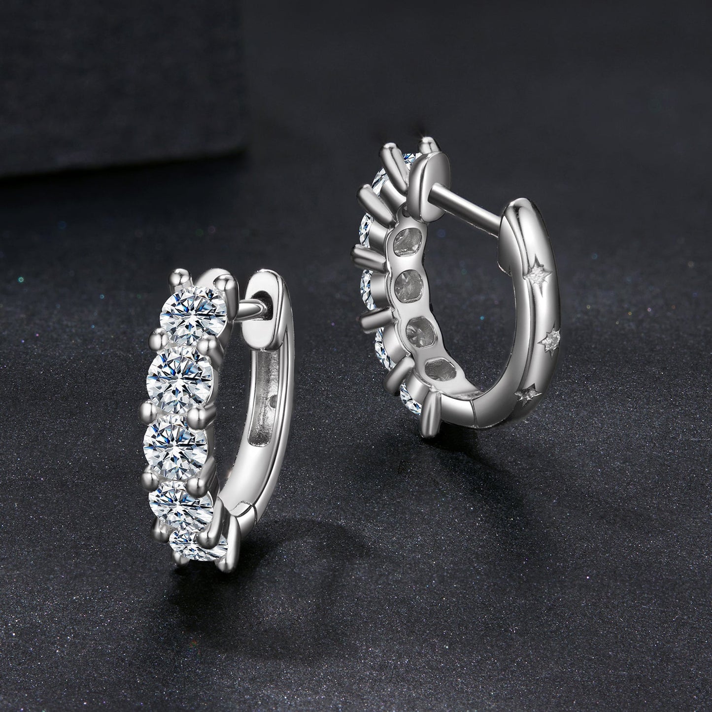 925 Sterling Silver Moissanite Earrings 1.3cm for Women