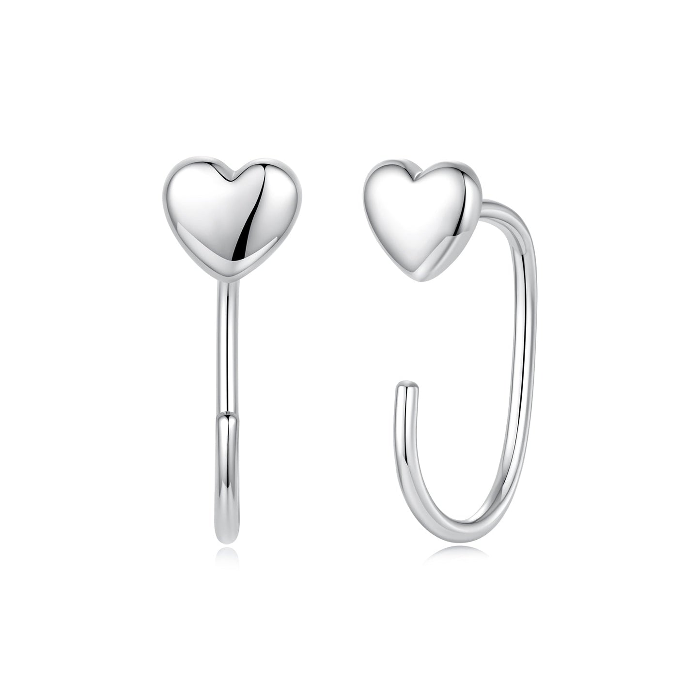 925 Silver White Gold Plated 1.4cm Brass Earrings for Women