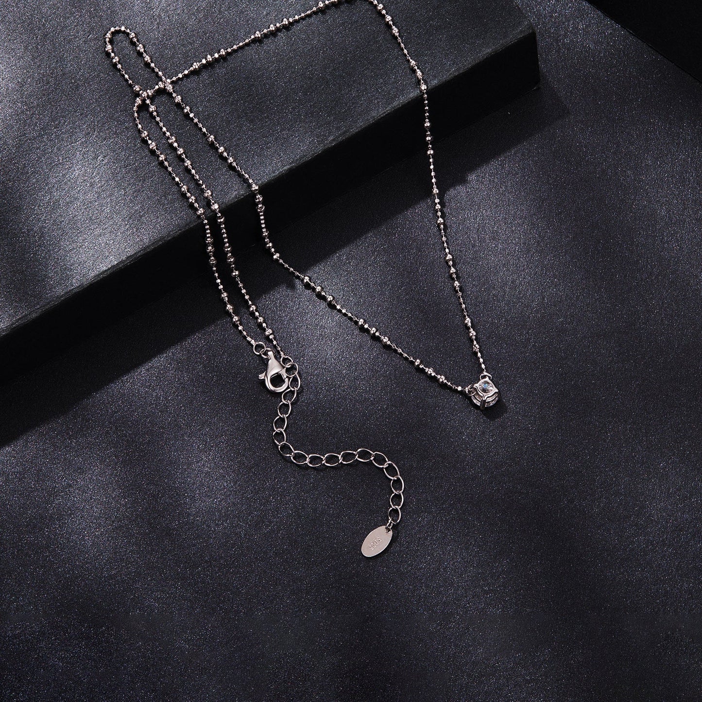 925 Sterling Silver 0.5 Carat Moissanite Necklace for Women