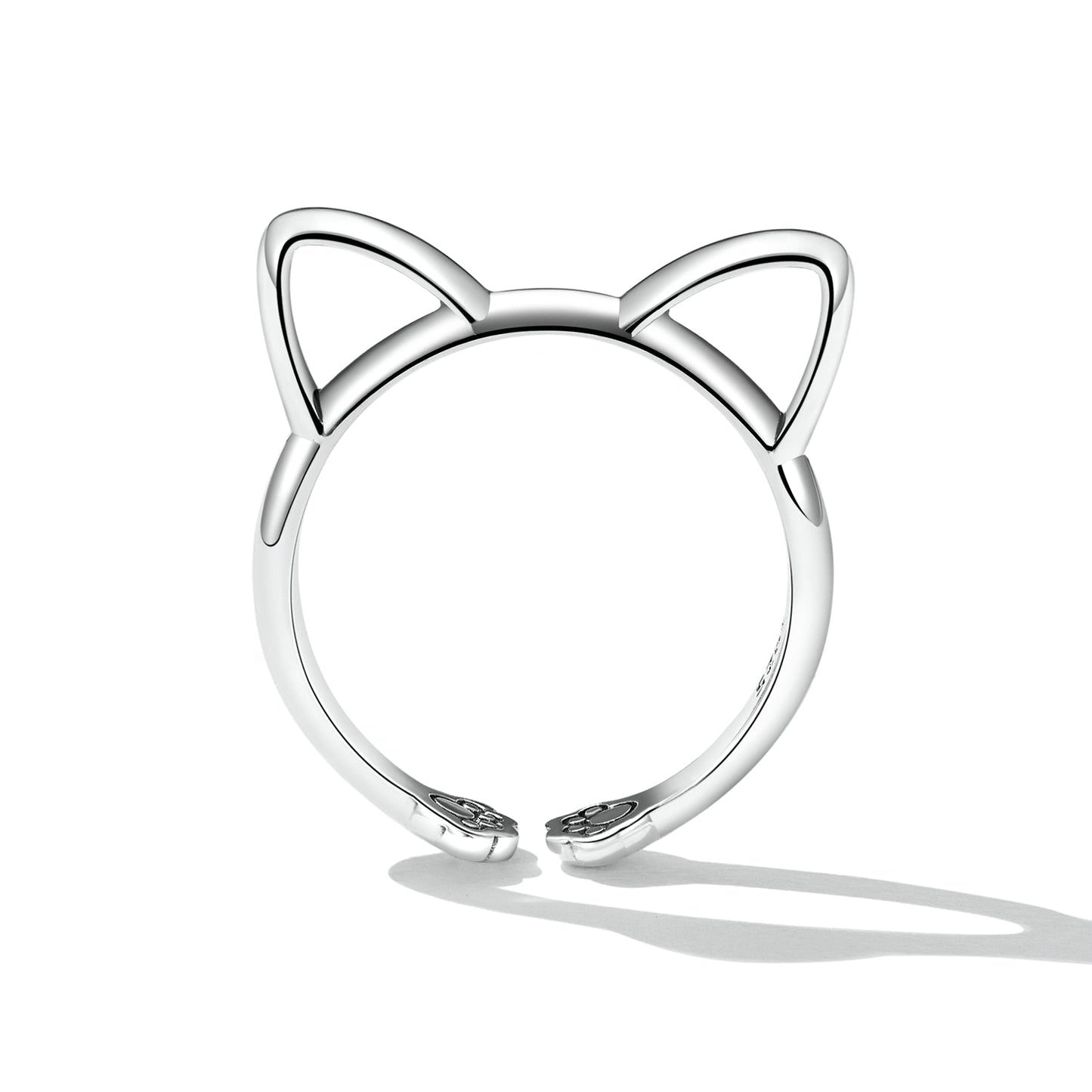 925 Sterling Silver Oxidized Paw Design Ring