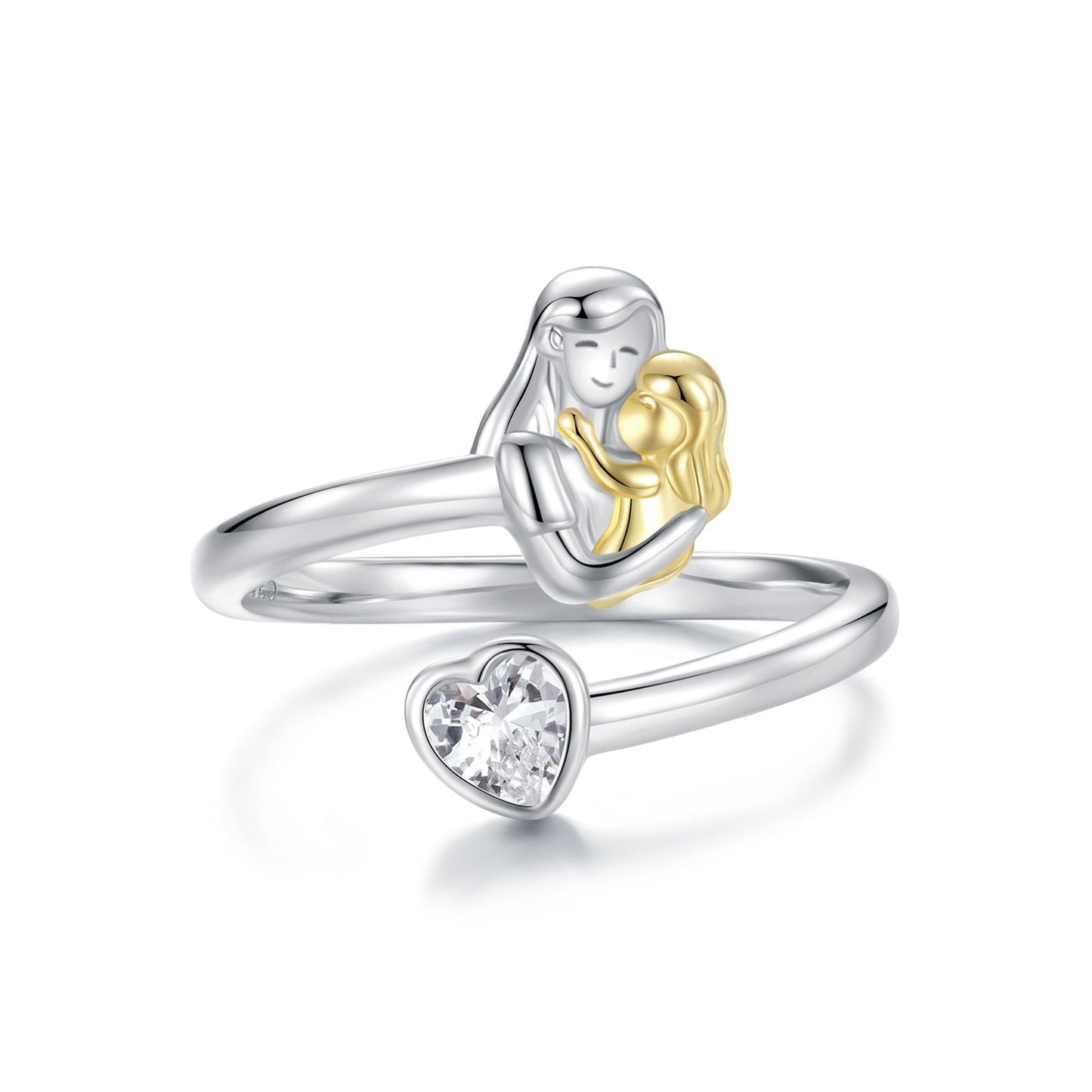 925 Sterling Silver White Gold Plated Ring with CZ - 3mm