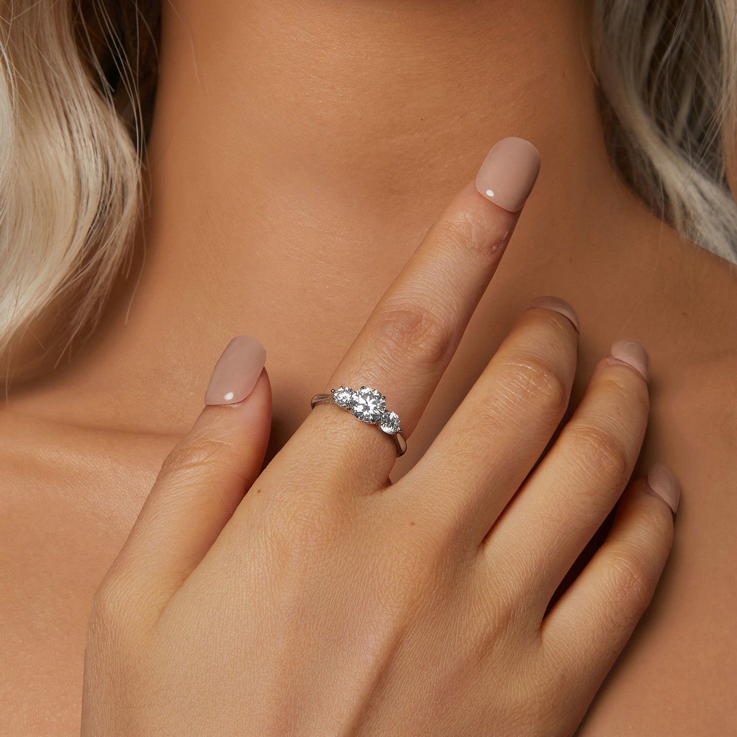 925 Sterling Silver Moissanite 6.5mm 1ct Ring, Size E for Women