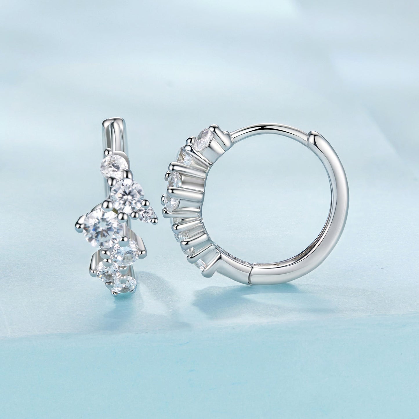 925 Sterling Silver Earrings with CZ White Gold Plating