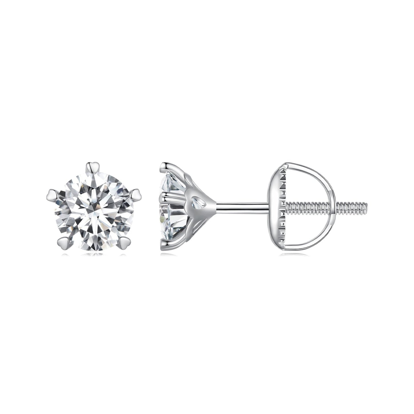 925 Sterling Silver Moissanite 0.50 Carat Earrings 6.0mm for Women