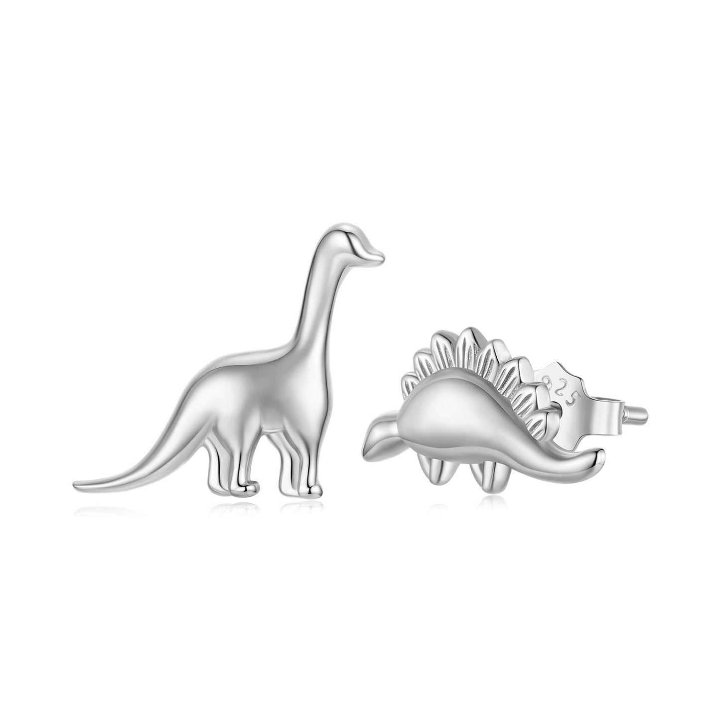 925 Sterling Silver Earrings with Oxidized Finish, 1.1*1cm & 1.2*0.6cm for Women