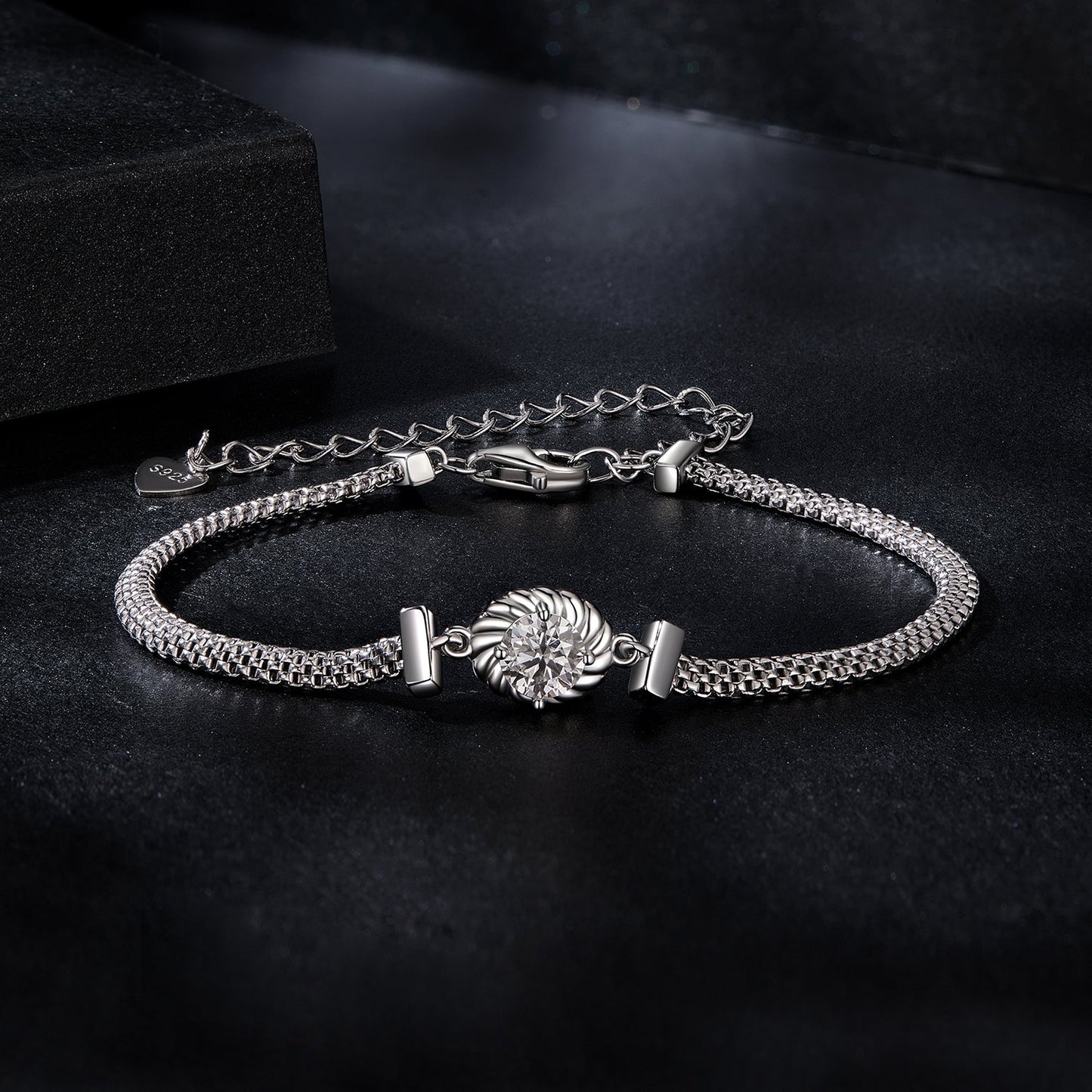 925 Sterling Silver 0.5 Carat Moissanite White Gold Plated Bracelet for Women