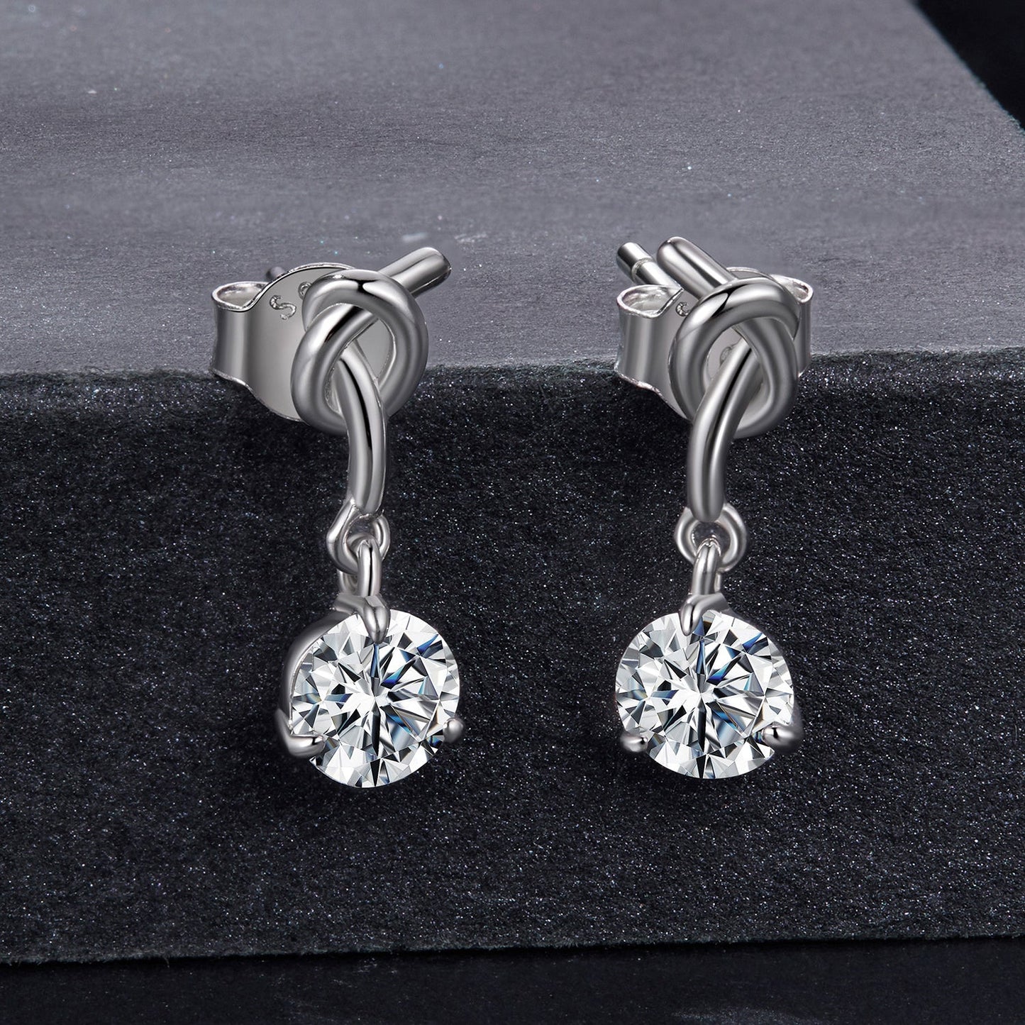 925 Sterling Silver Moissanite 0.50 Carat Earrings for Women