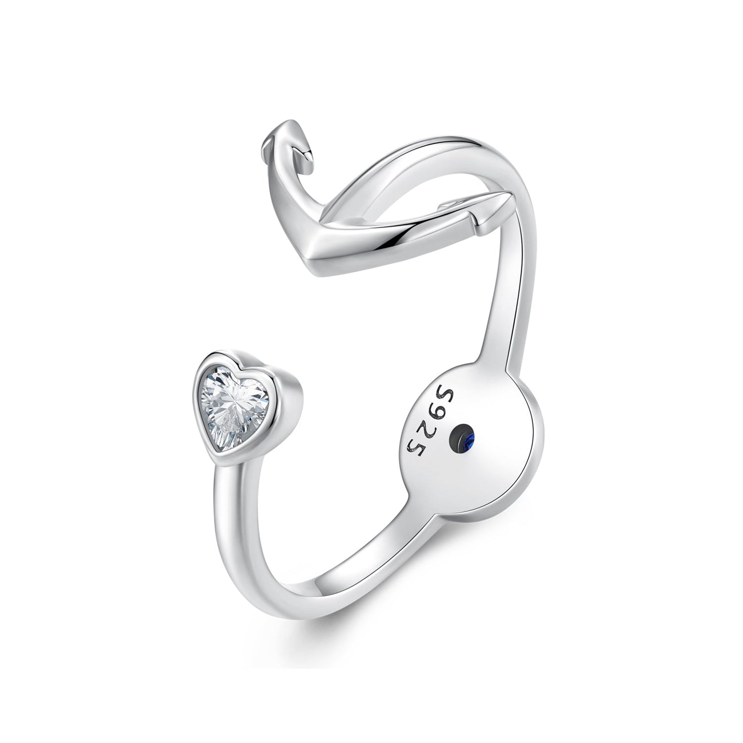 925 Sterling Silver Plated Platinum Ring with Pavé Setting for Men