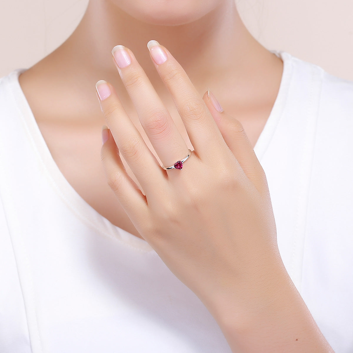 925 Sterling Silver Plated Platinum CZ Ring Size 6 for Women