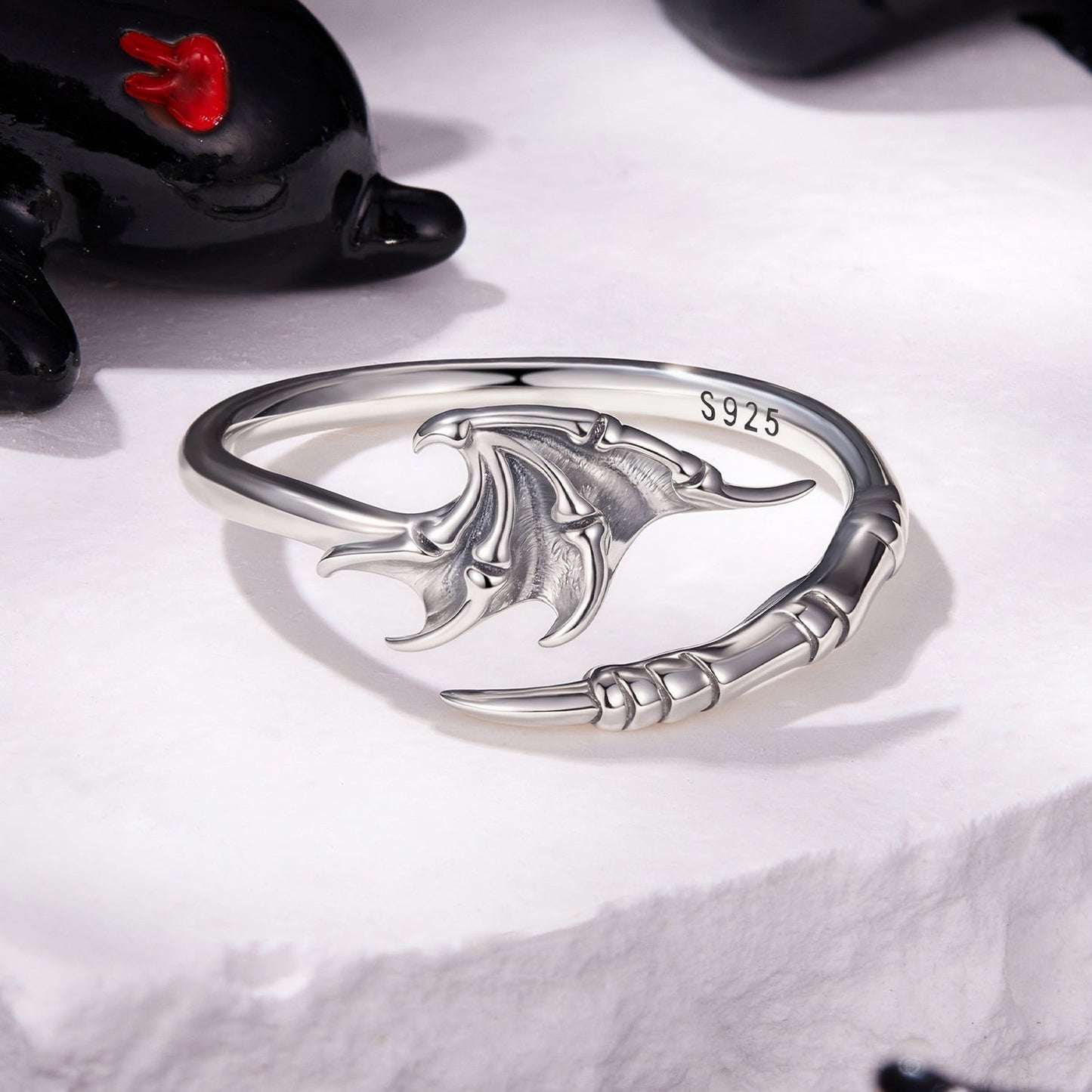 925 Sterling Silver Oxidized Silver 0.7cm Swing Rings for Women