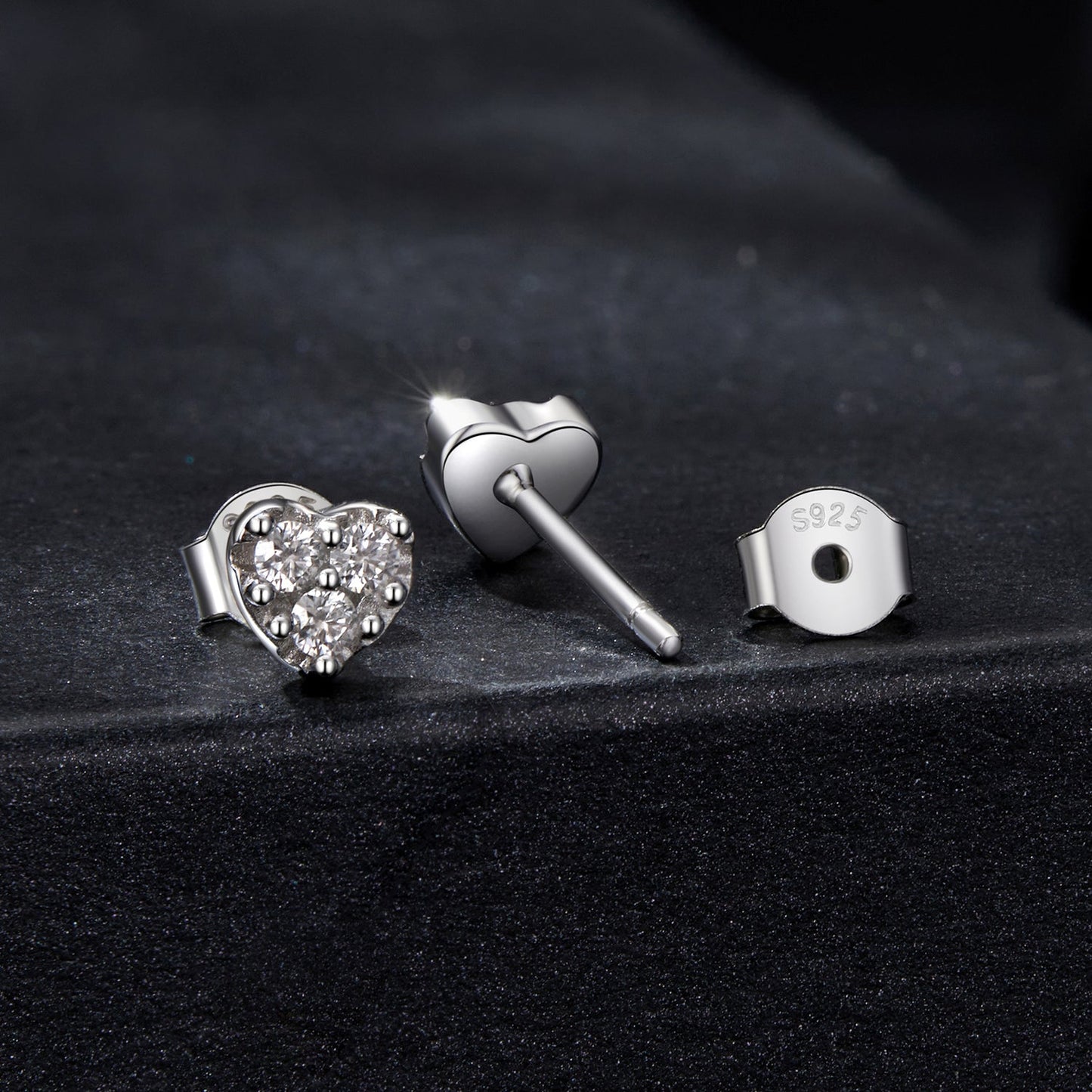 925 Sterling Silver Moissanite 0.03 Carat Earrings for Women